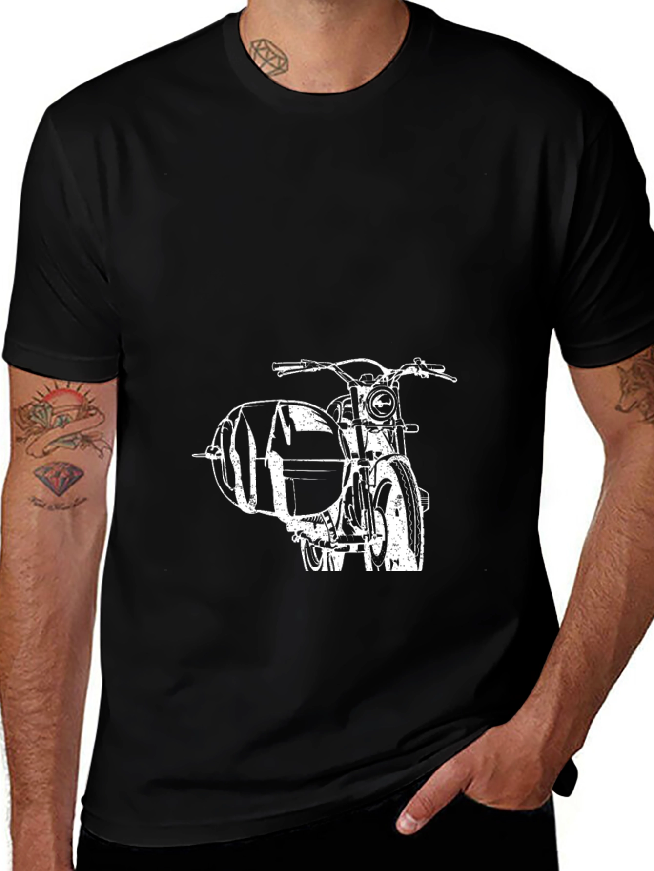 Variant 16 of Vintage Motorcycle T-Shirt - Black