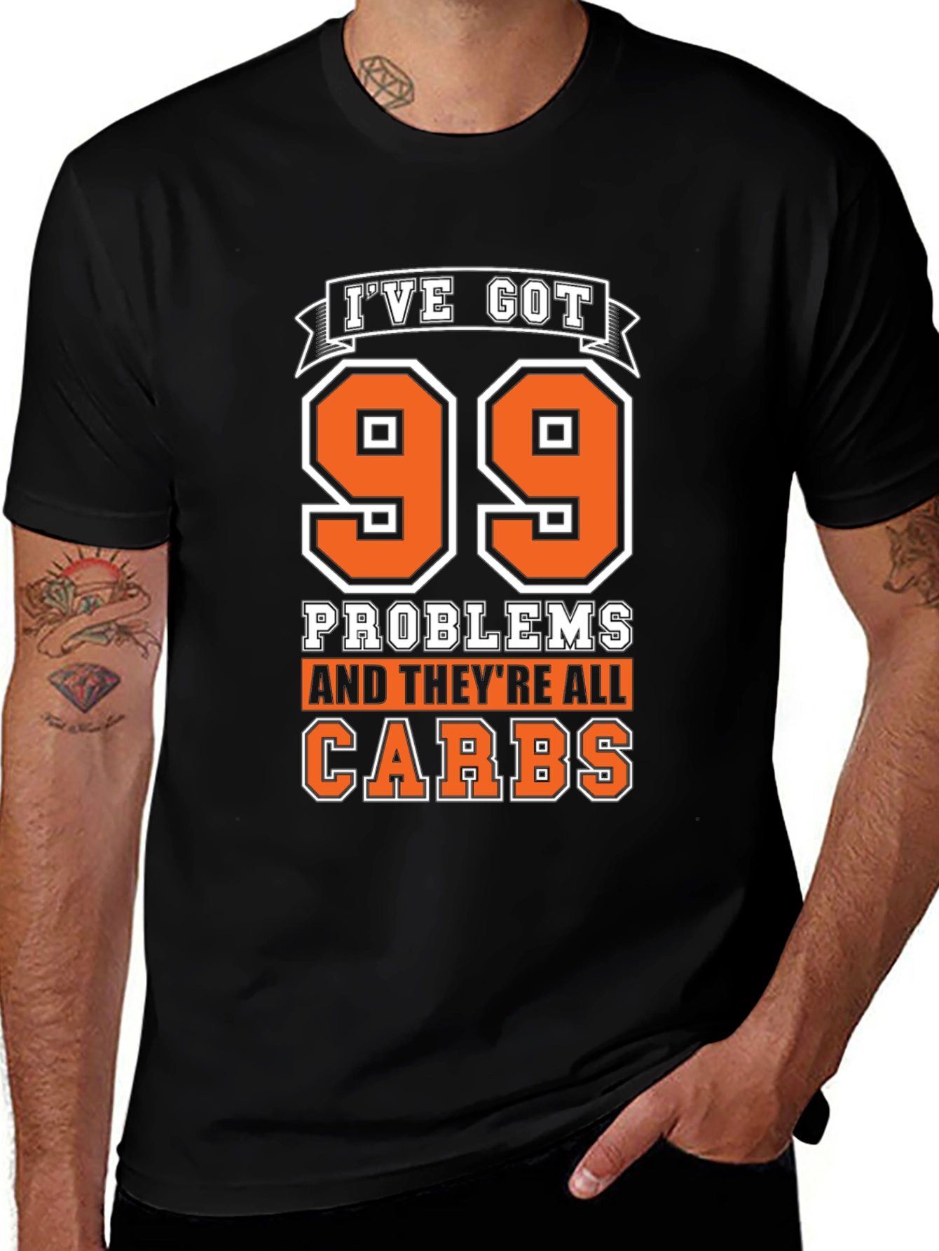 Variant 8 of 99 Problems Carbs T-Shirt - Humorous Foodie Tee