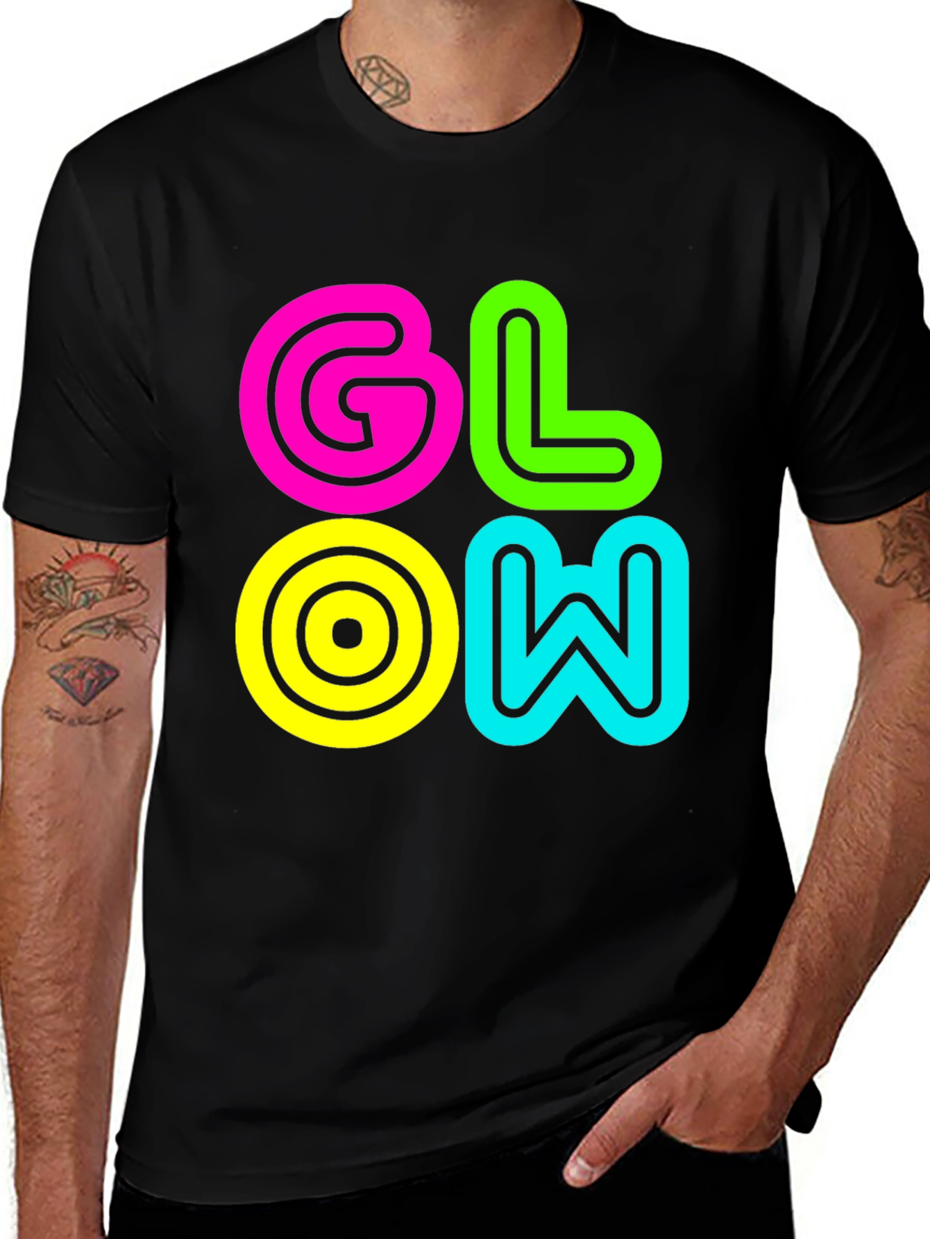 Variant 16 of Glow Graphic Tee - Retro Style
