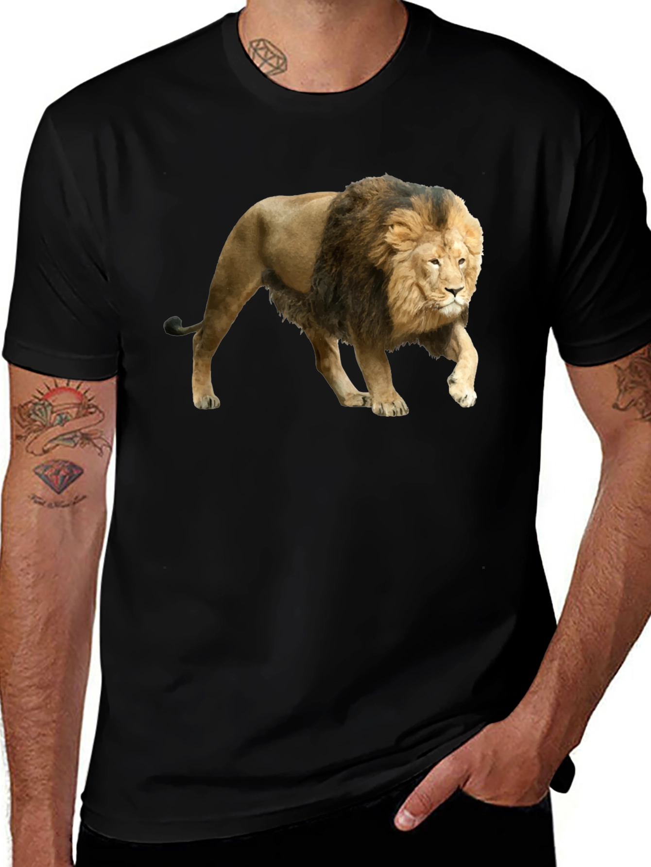 Black Lion Graphic Black T-Shirt main image