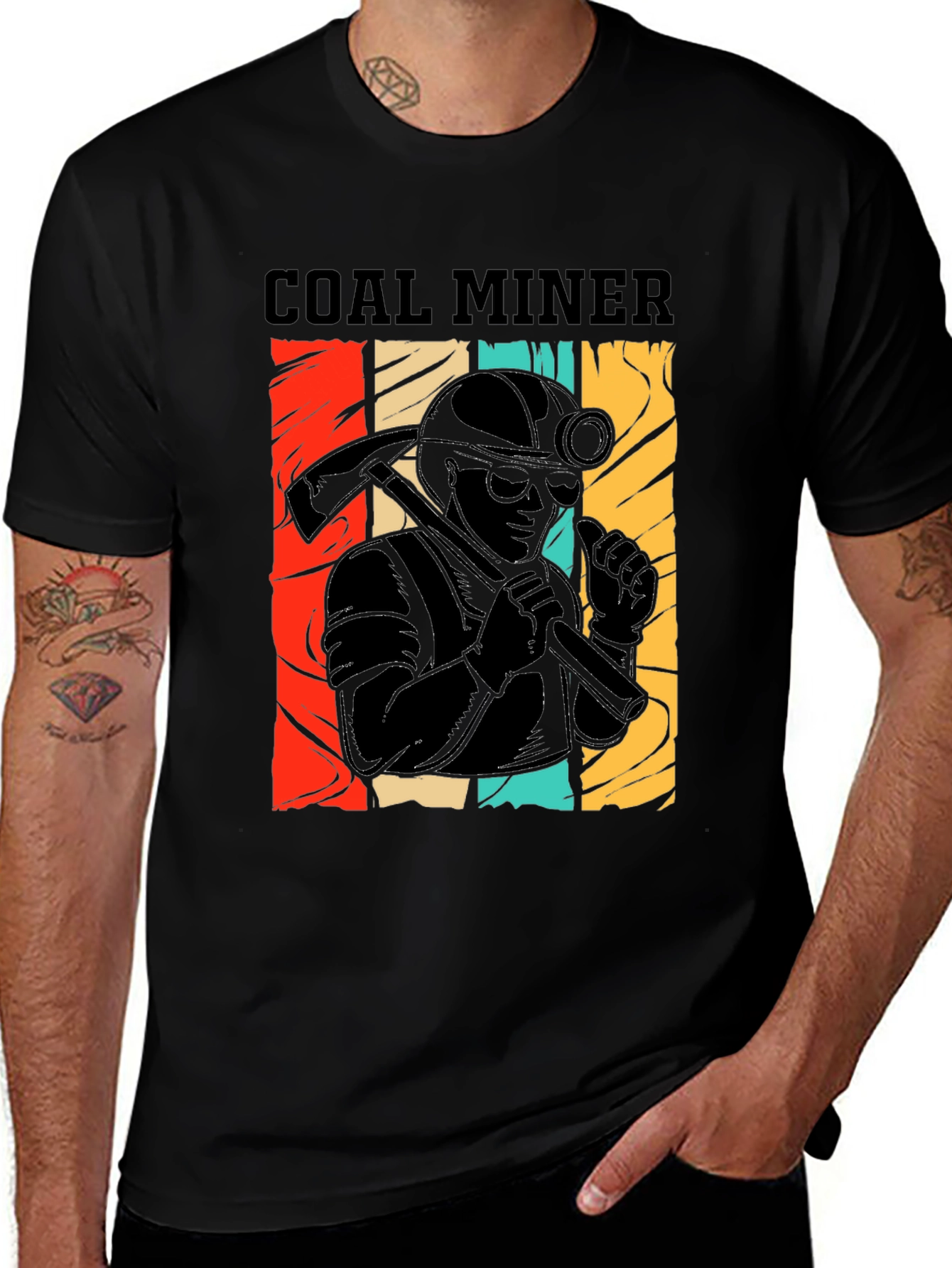 Variant 19 of Coal Miner Graphic T-Shirt - Vintage Retro Design