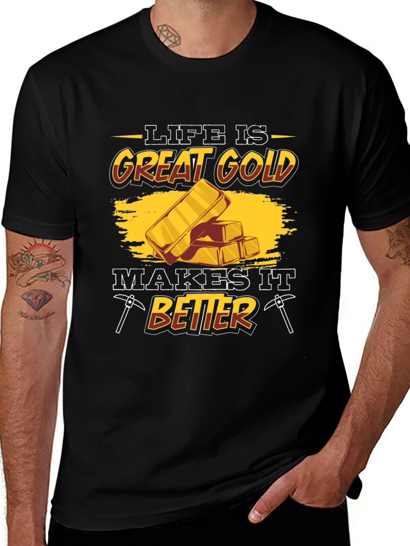 Variant 21 of Life is Great Gold Makes it Better T-Shirt