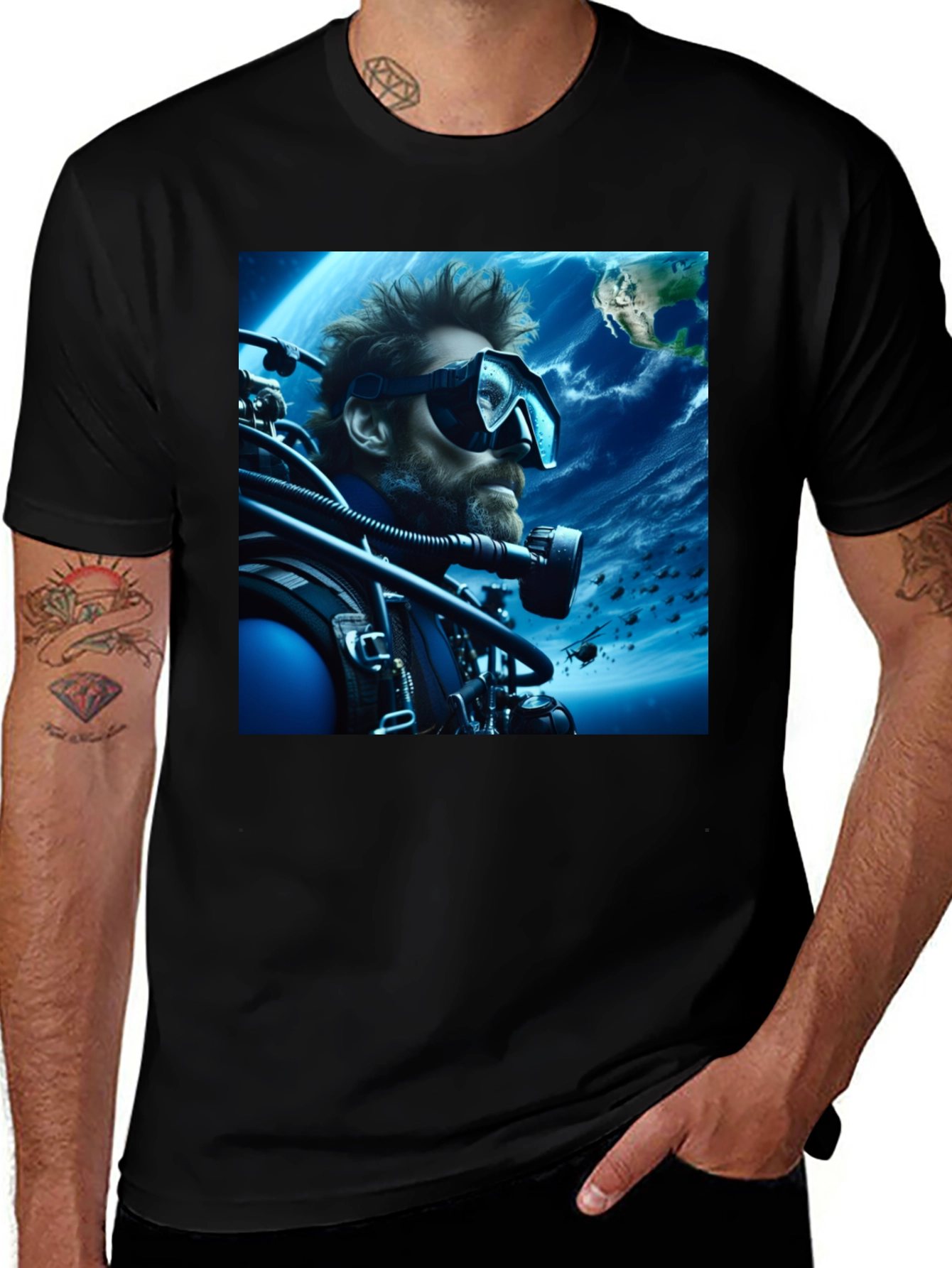 Variant 14 of Space Diver Graphic T-Shirt