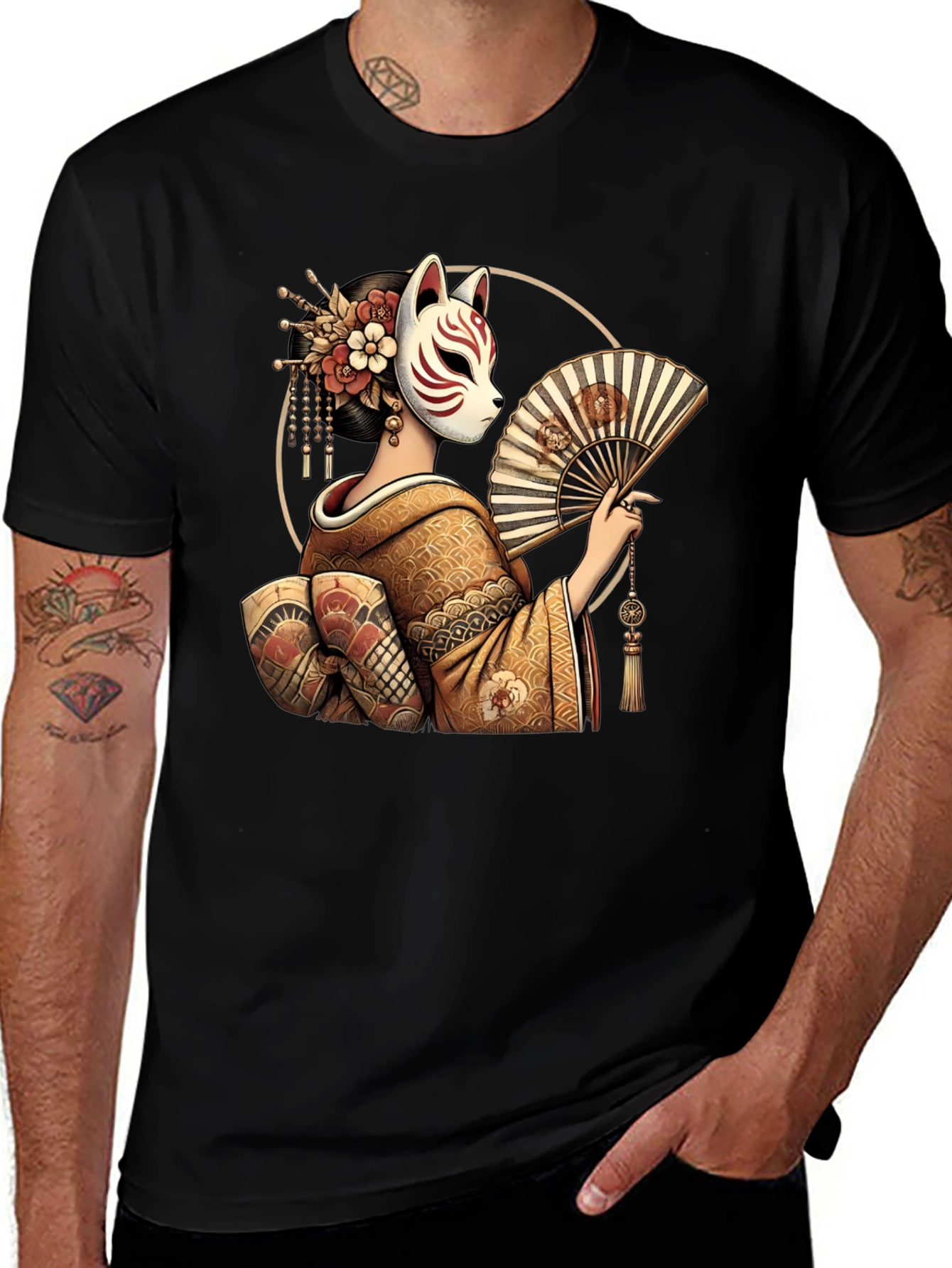 Variant 25 of Fox Mask Geisha Graphic Tee