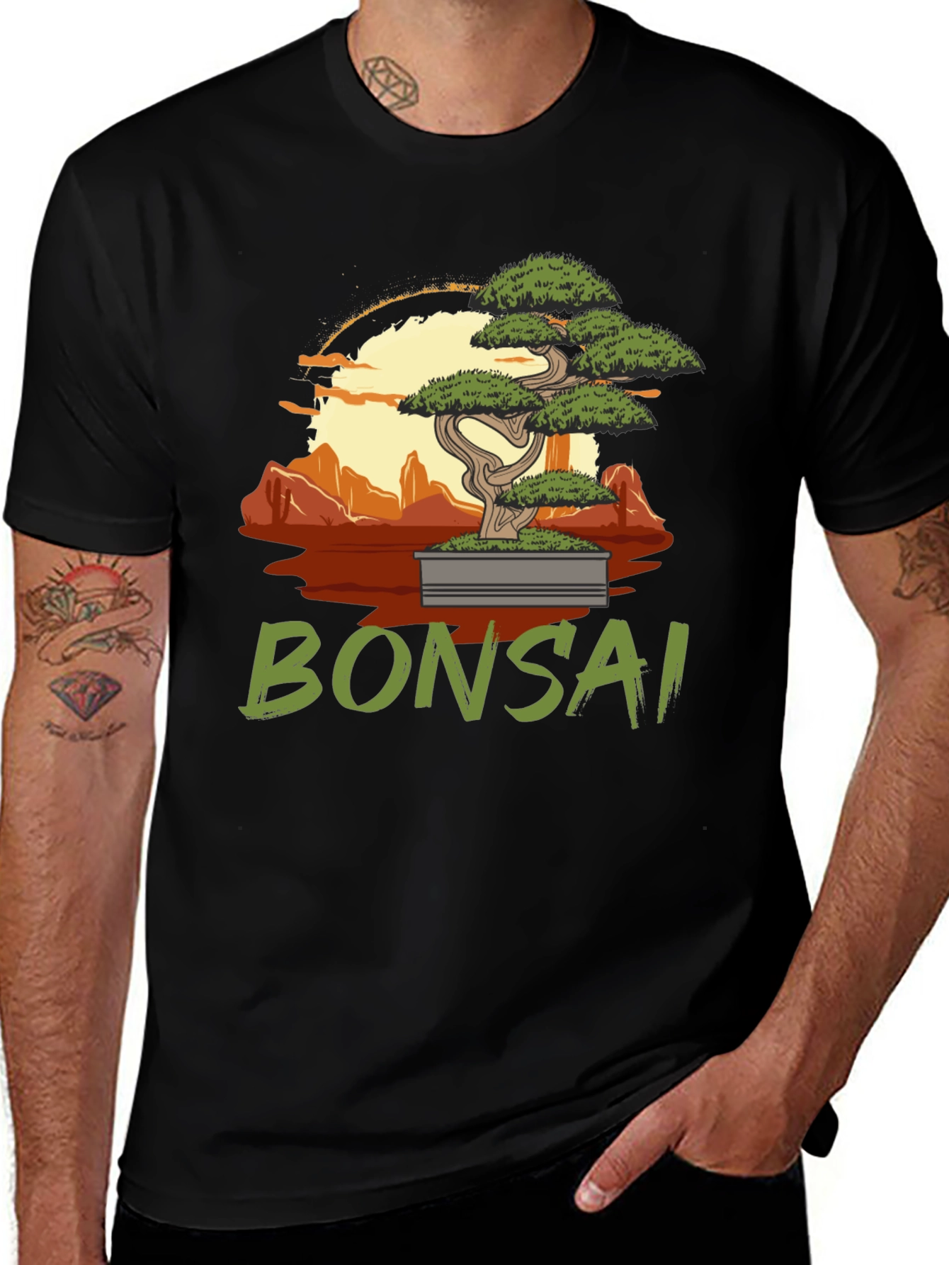 Bonsai Tree Graphic Tee - Zen Style