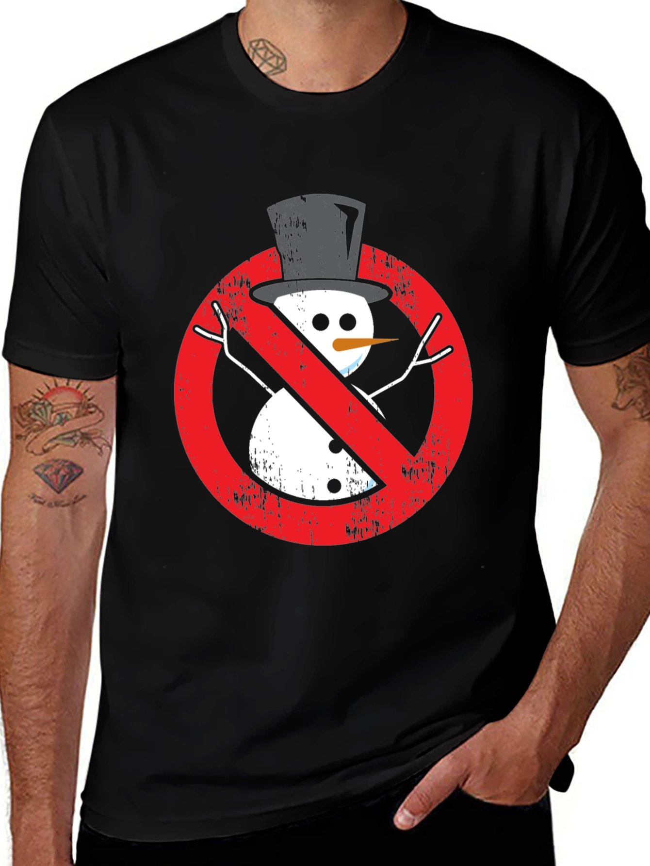 Variant 17 of No Snowmen Graphic Tee - Anti-Winter Humor