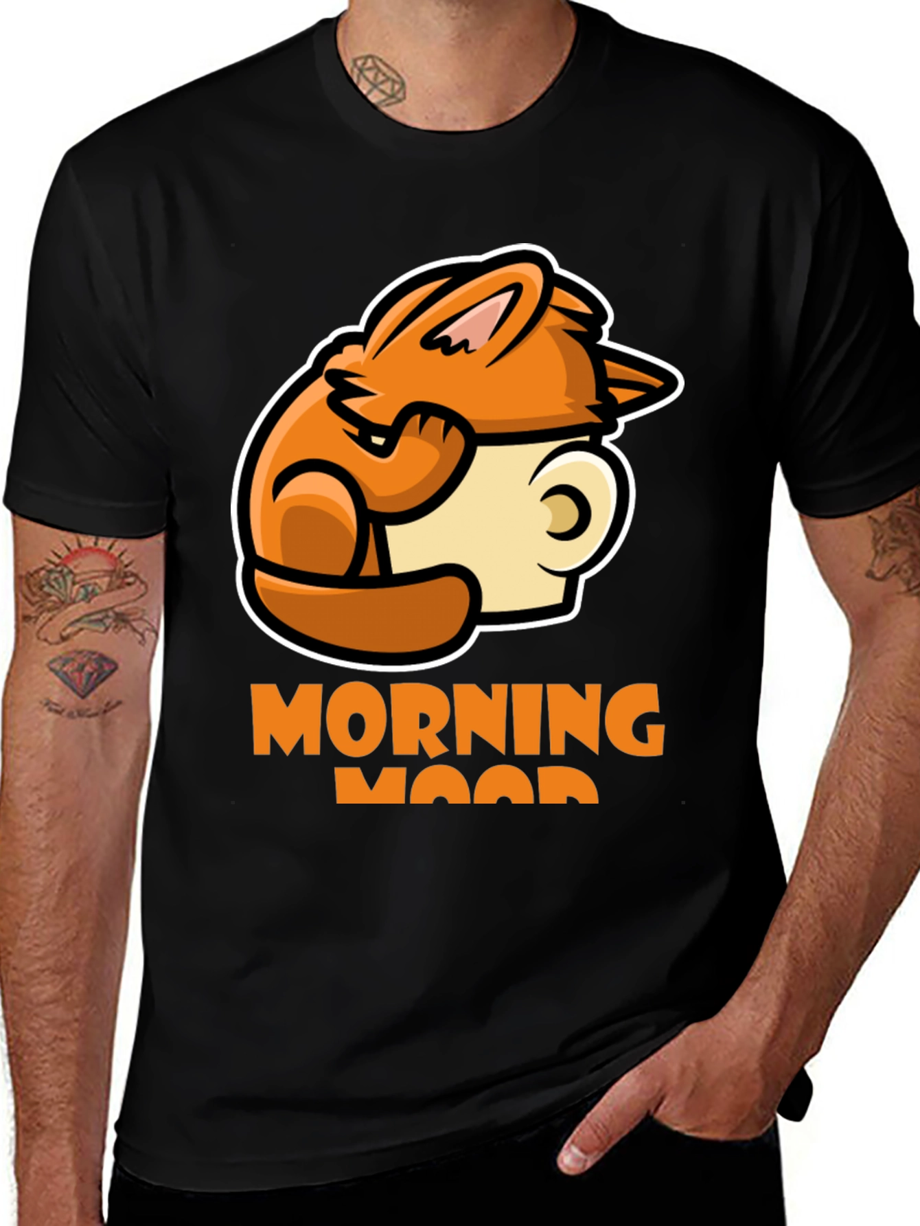 Morning Mood Graphic Tee - Cozy Rabbit Coffee Design