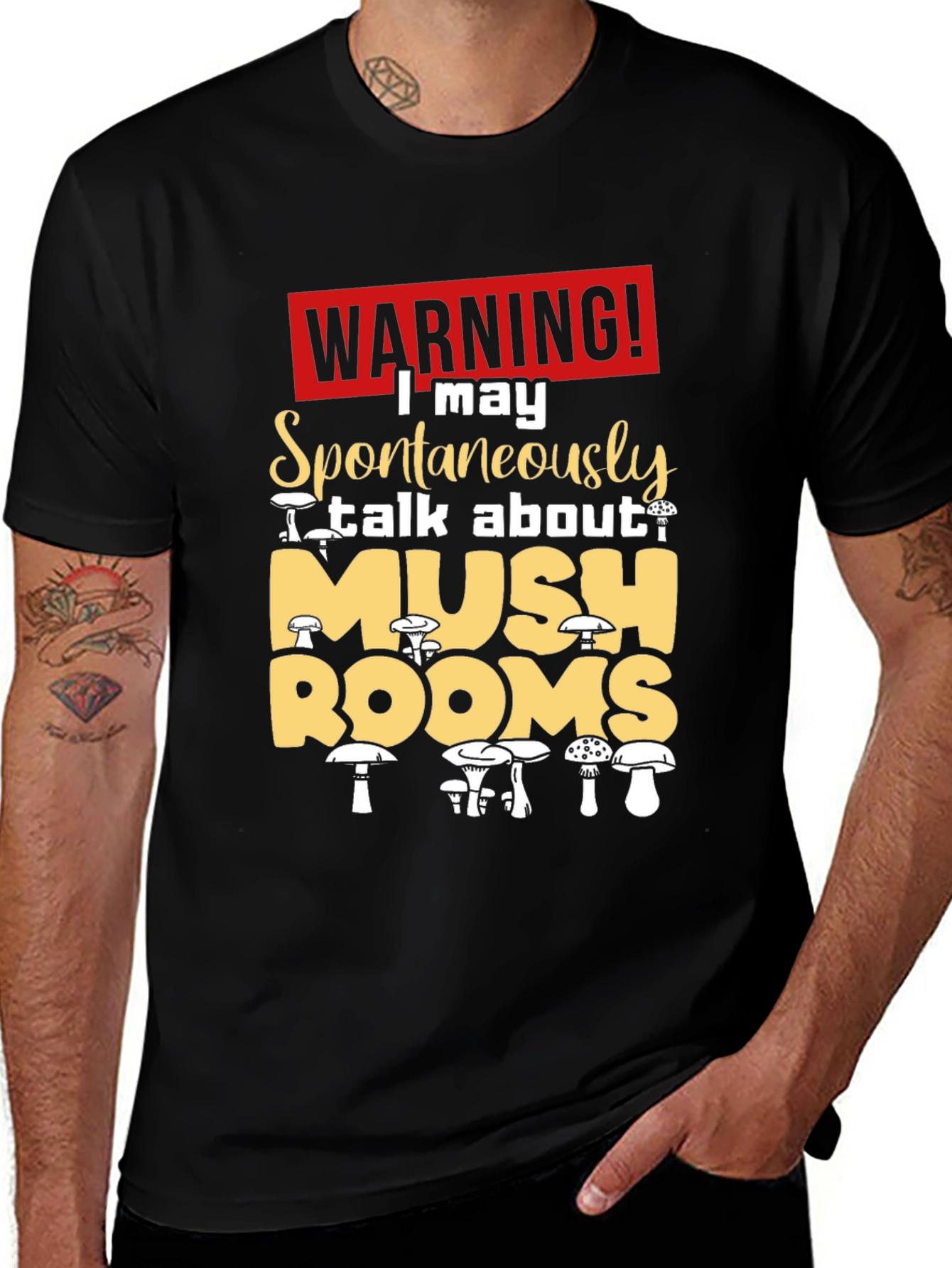 Variant 23 of Mushroom Lover's Warning T-Shirt