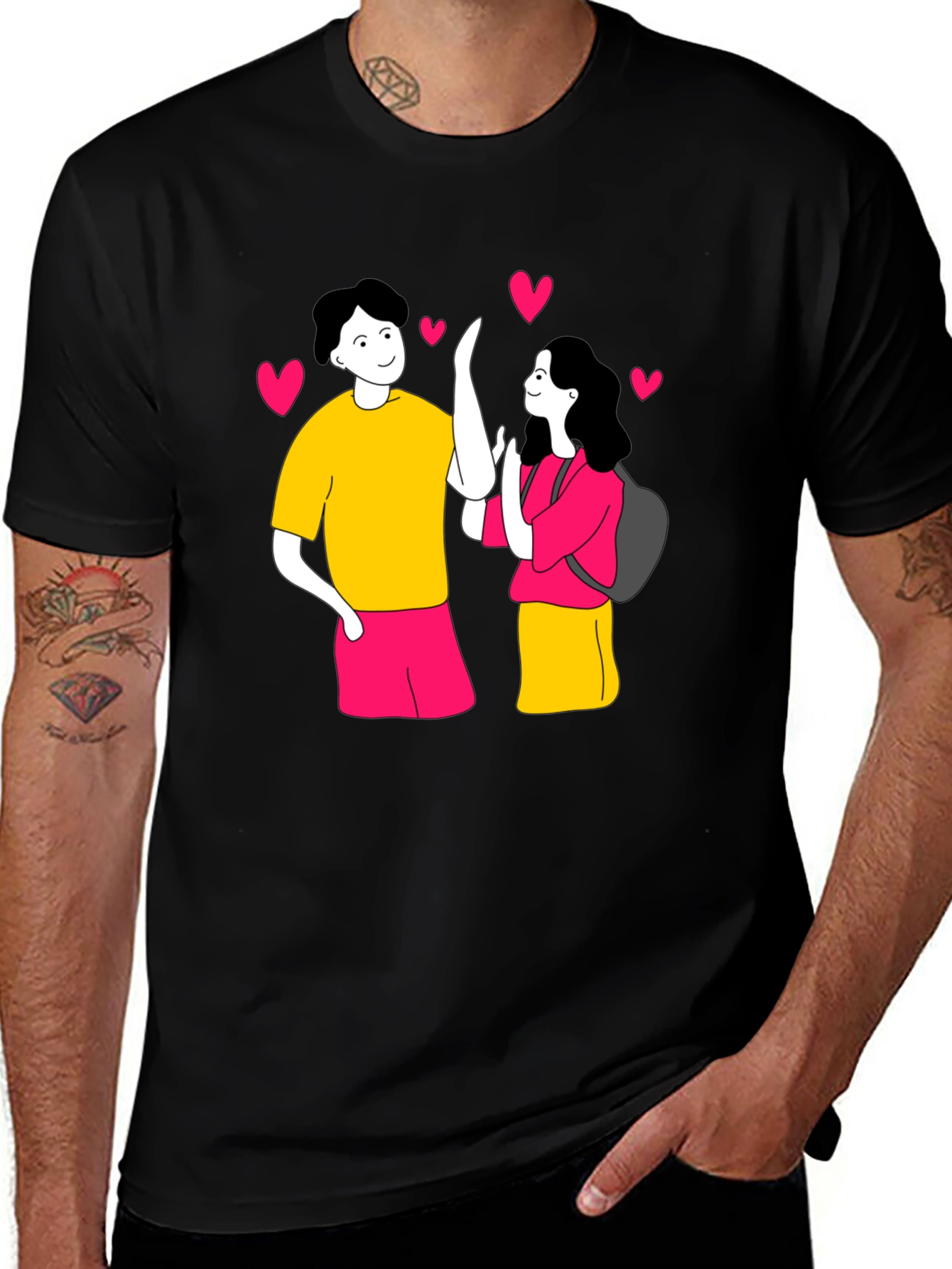 Variant 19 of Couple Cartoon Graphic T-Shirt