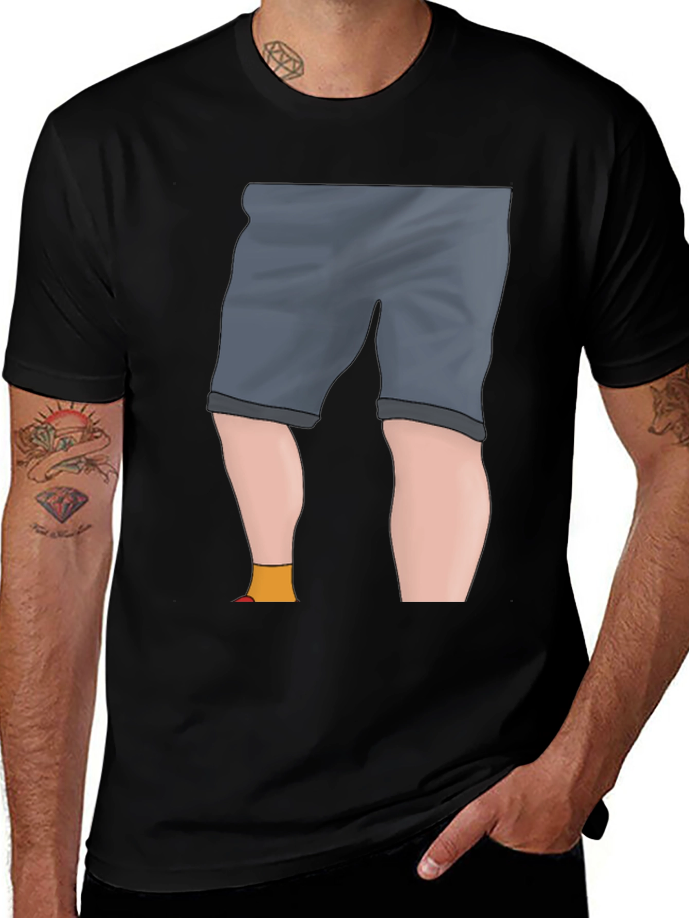 Variant 3 of Novelty T-Shirt: Legs & Shorts Graphic Tee