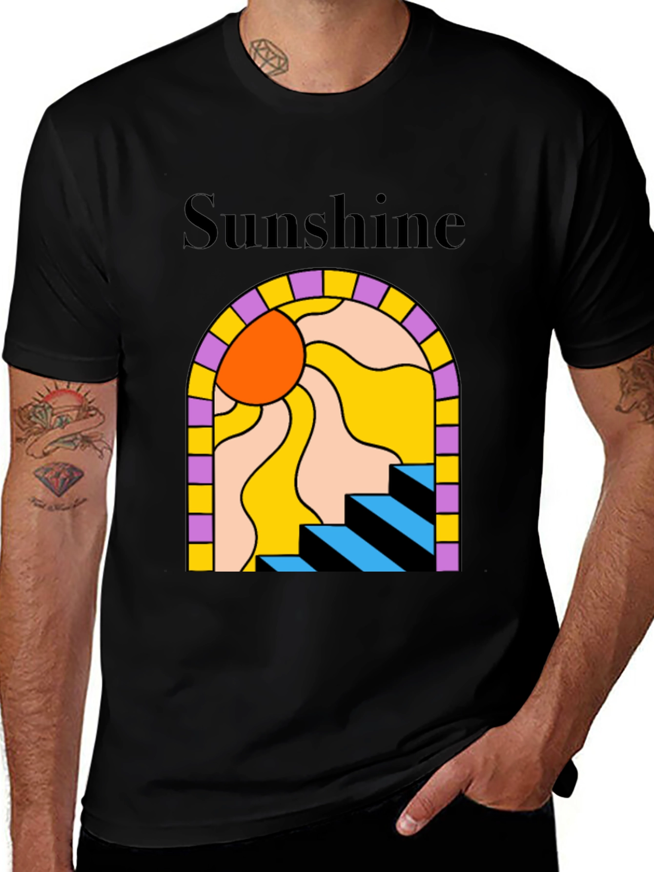 Variant 19 of Sunshine Graphic Print Crew Neck T-Shirt