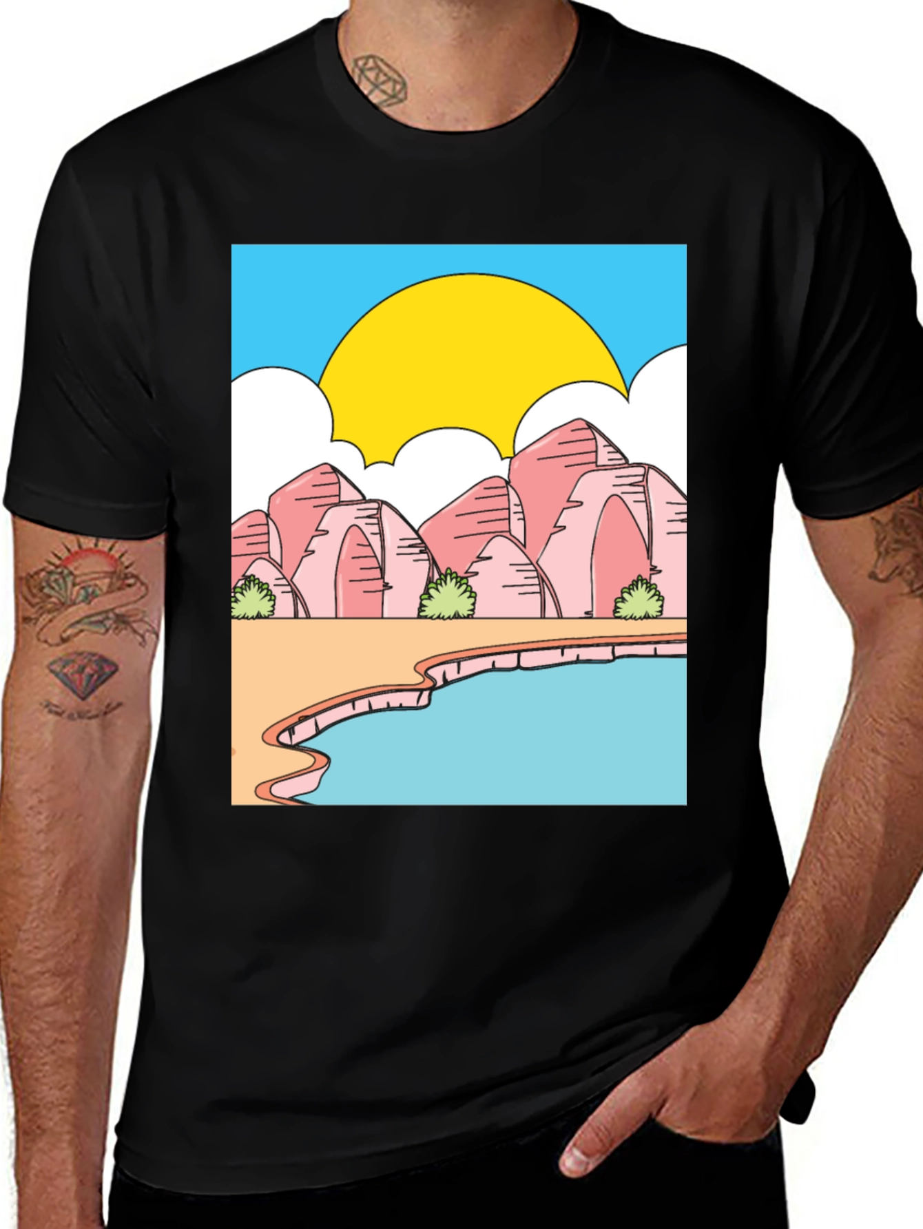 Variant 6 of Cartoon Landscape Graphic Tee