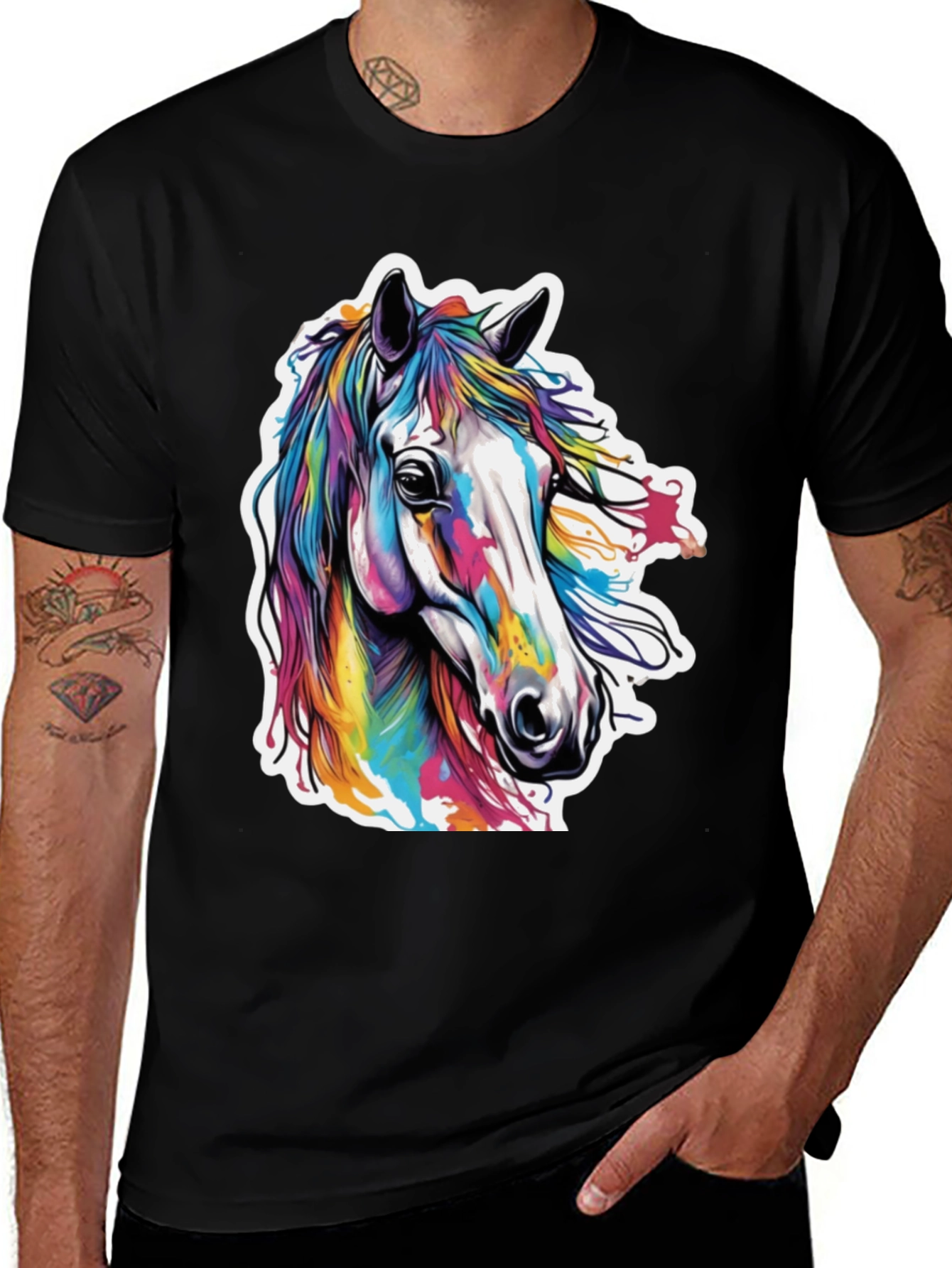 Variant 18 of Vibrant Horse Graphic T-Shirt - Artistic Print