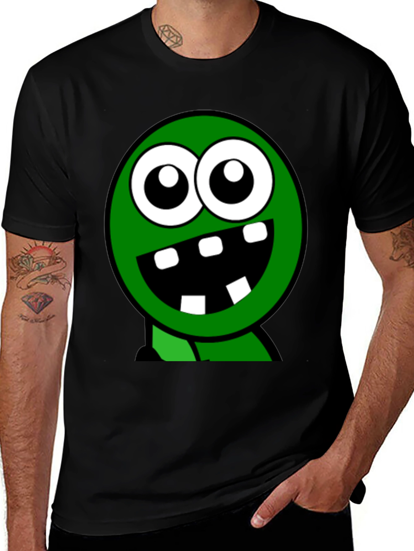 Variant 25 of Green Monster Graphic T-Shirt - Fun Cartoon Design