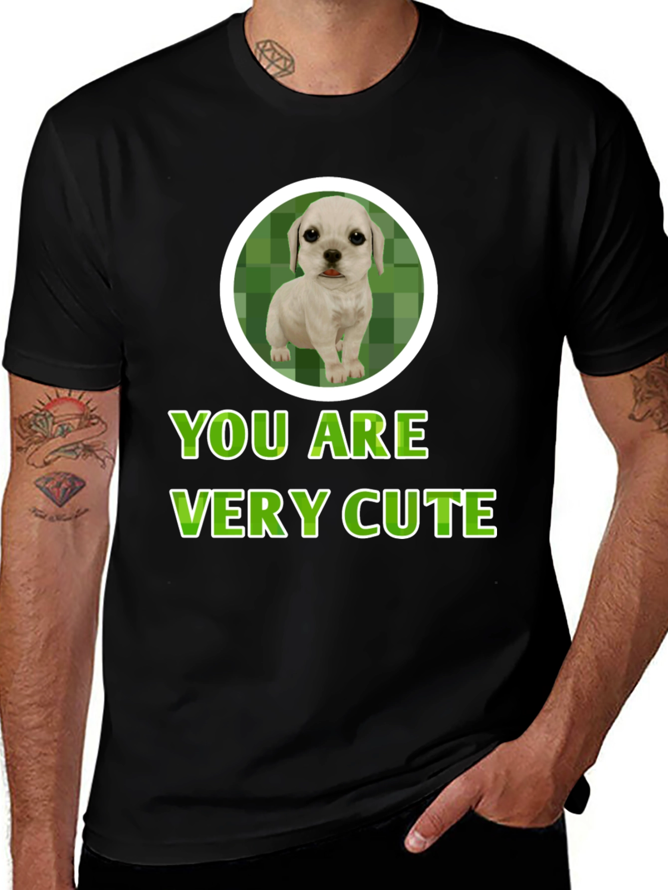 Variant 10 of Cute Puppy T-Shirt - "You Are Very Cute" Design