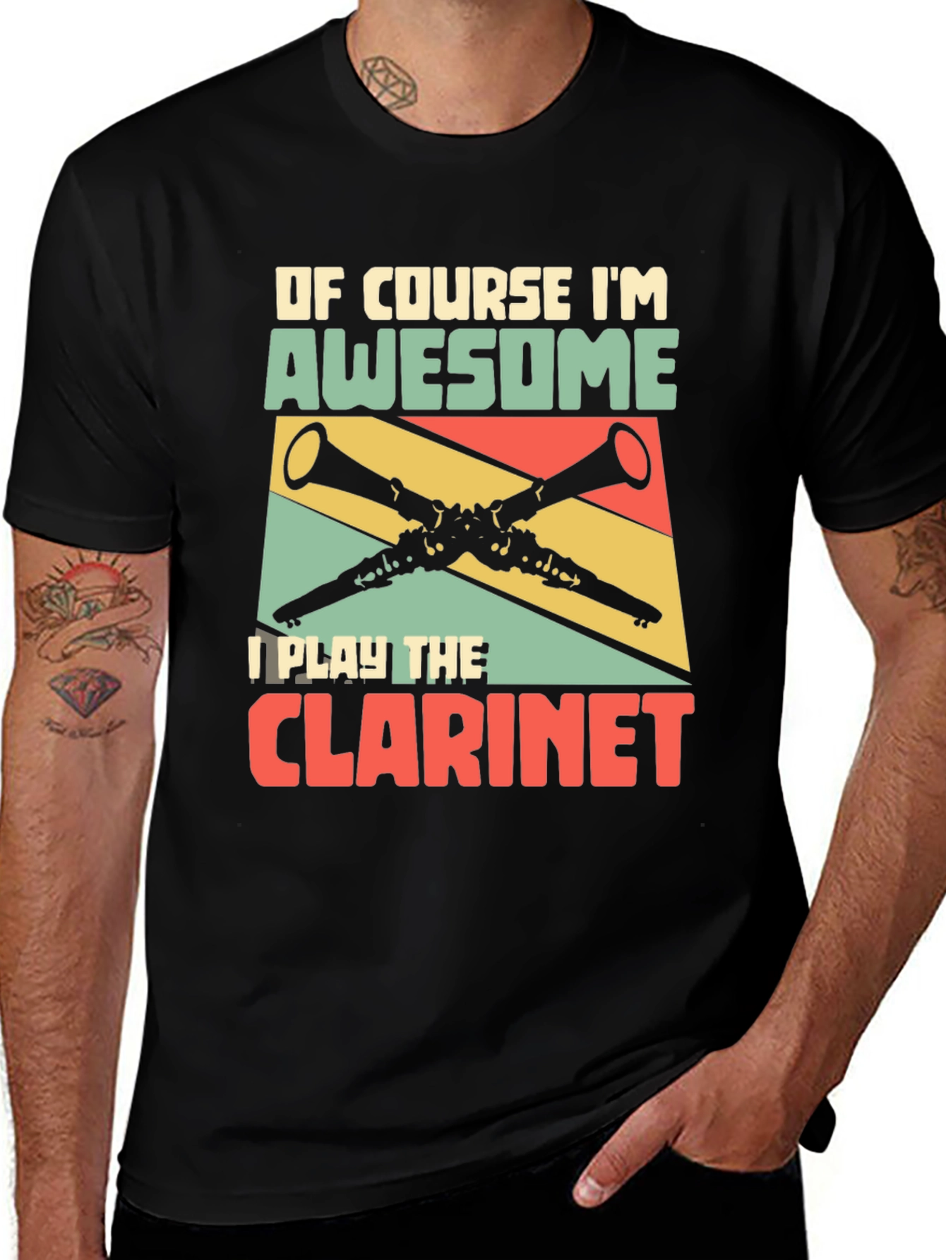 Variant 13 of Awesome Clarinet Player Black T-Shirt