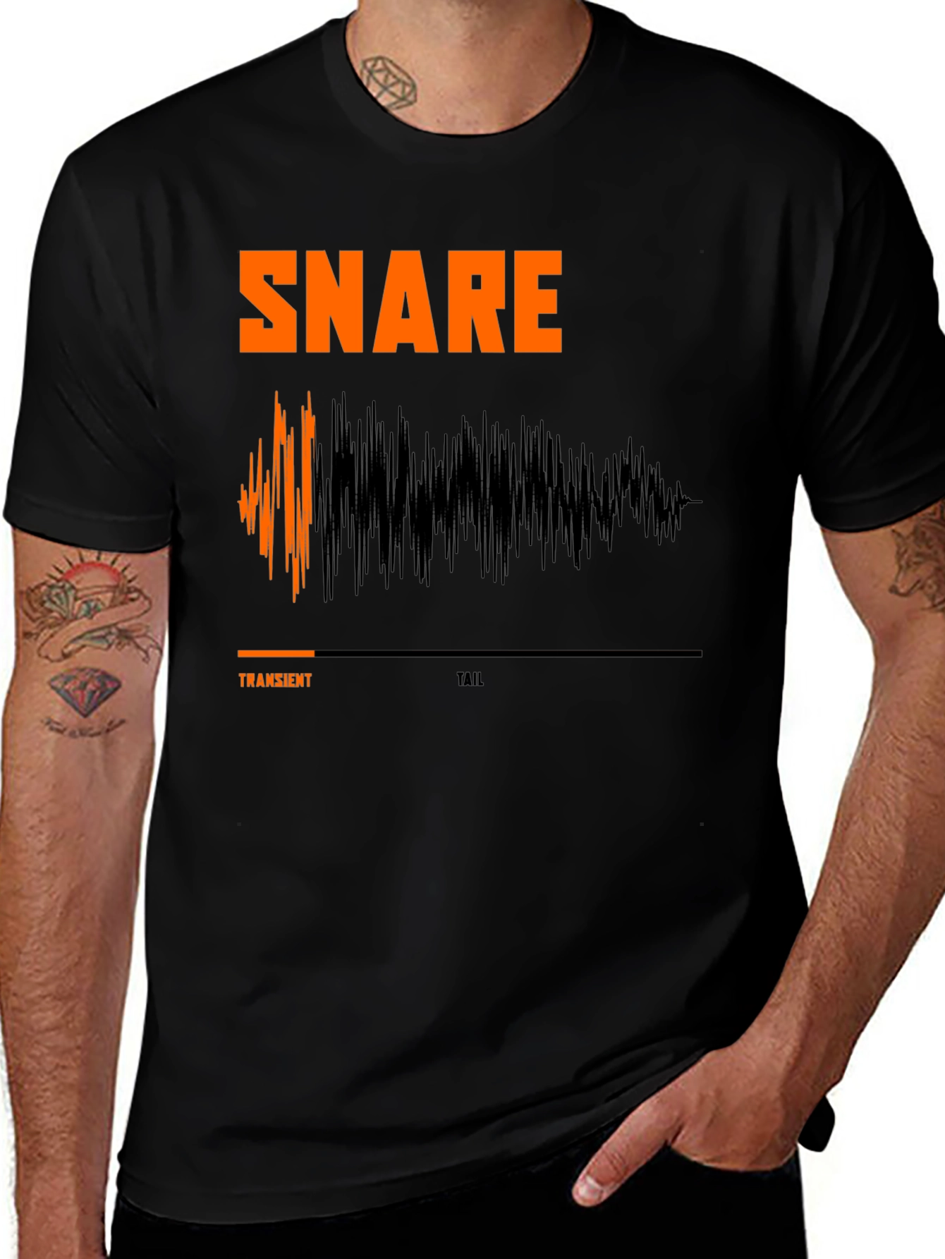 Variant 29 of Snare Drum Waveform T-Shirt - Musician Graphic Tee