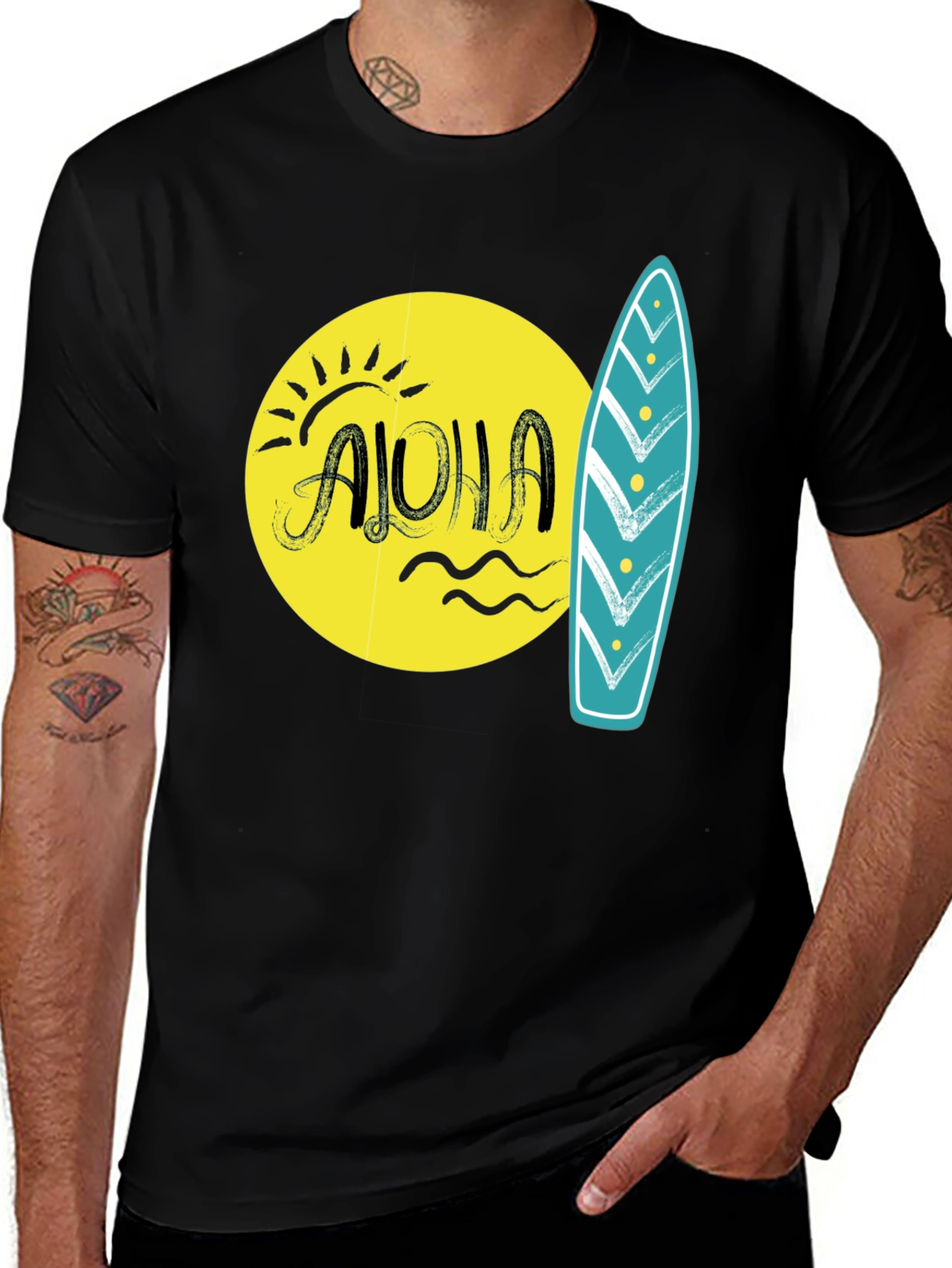 Variant 14 of Aloha Surfboard Graphic Tee