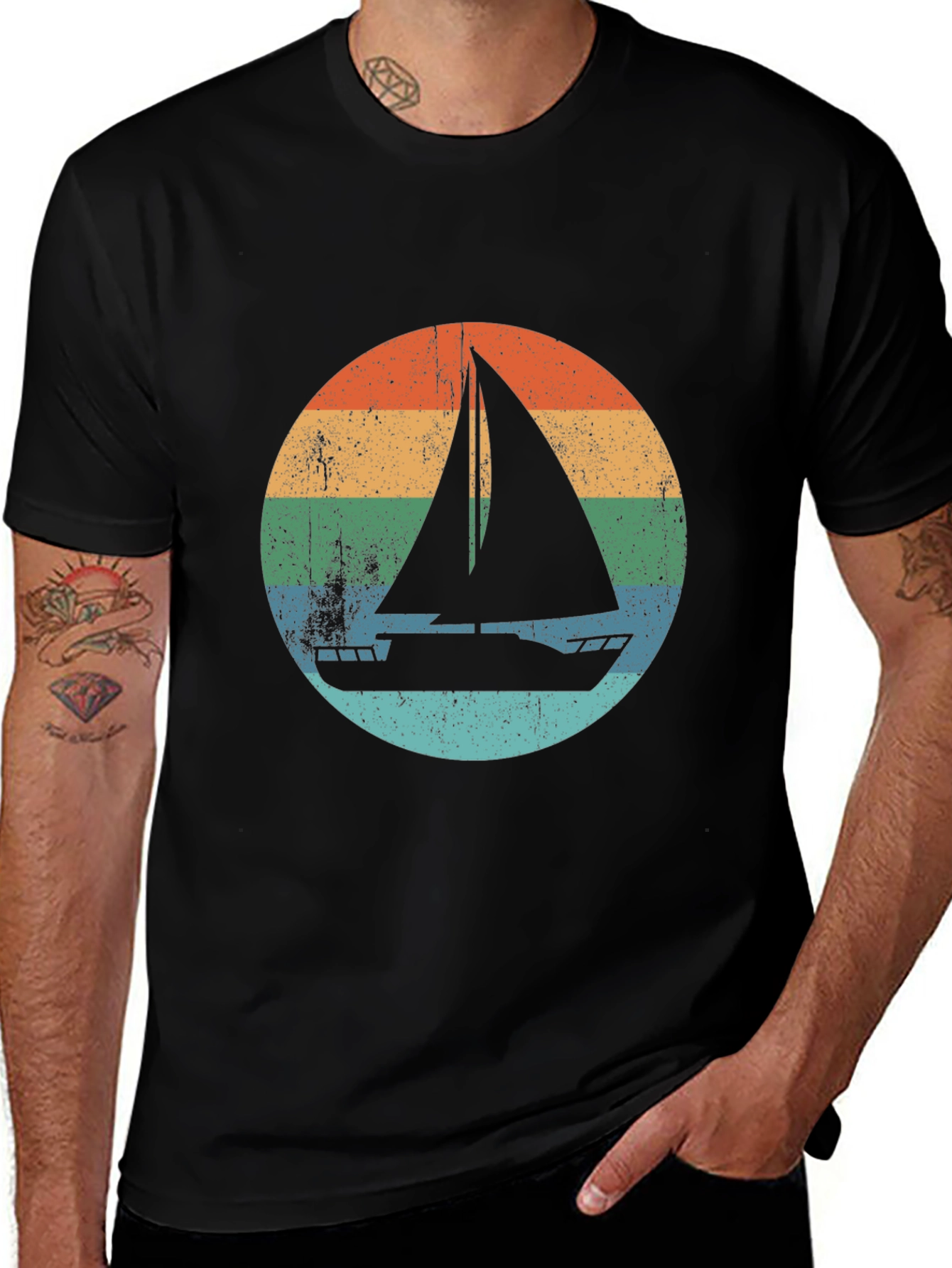 Variant 19 of Vintage Sailboat T-Shirt - Retro Nautical Design