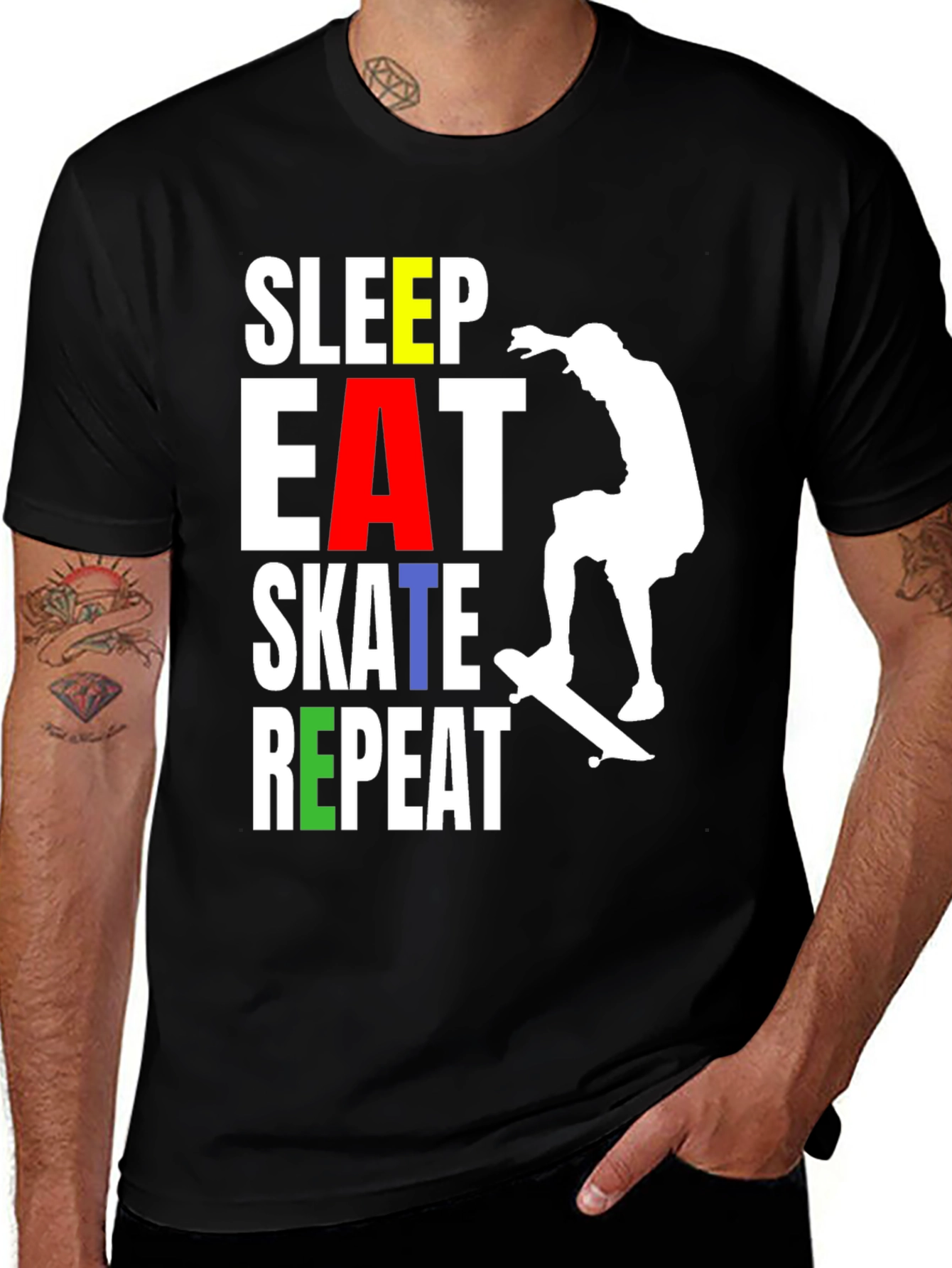 Skate Repeat T-Shirt - Stylish Skater Tee