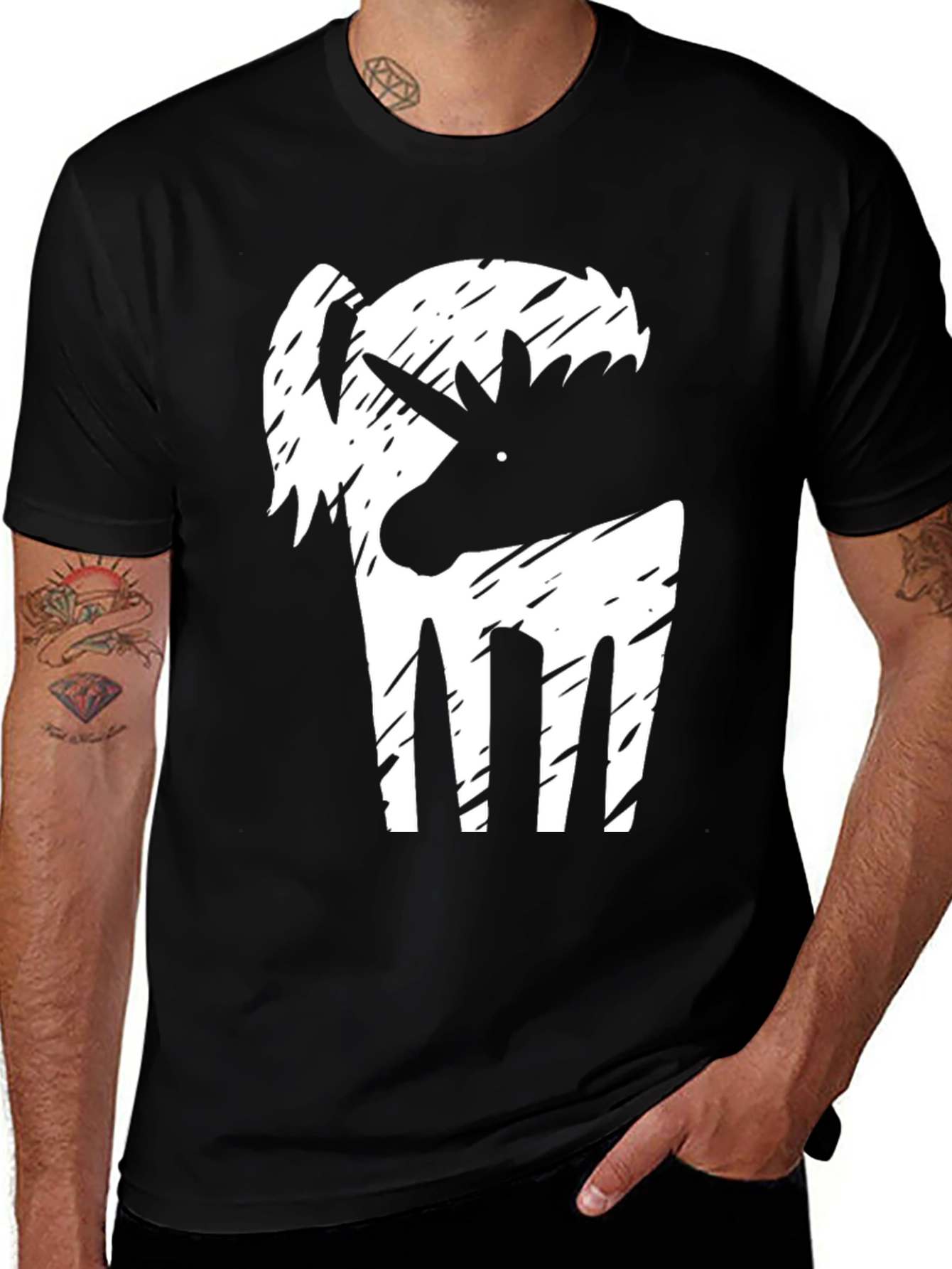 Variant 24 of Unicorn Graphic Black T-Shirt