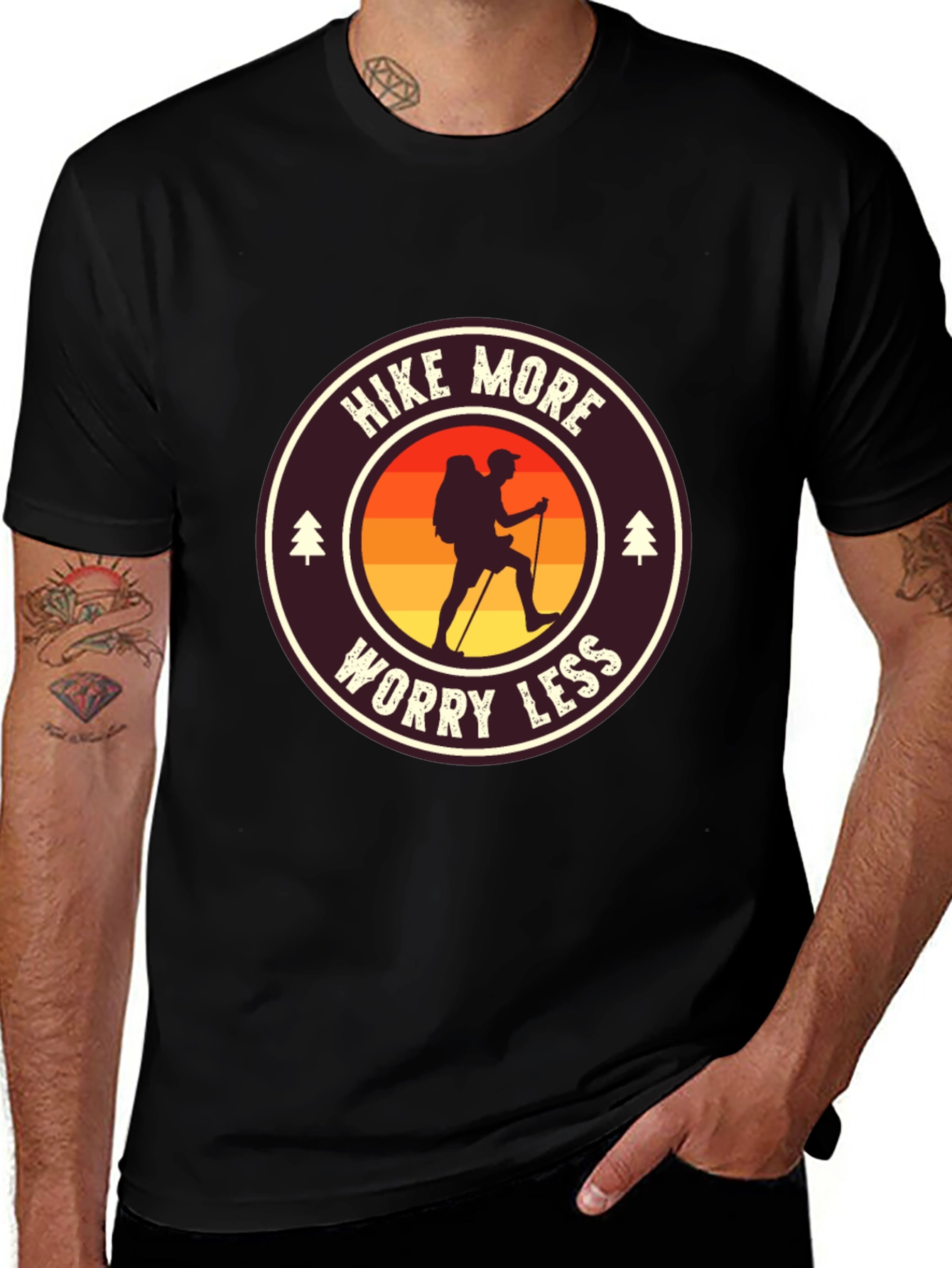 Variant 3 of Hike More Worry Less Graphic T-Shirt