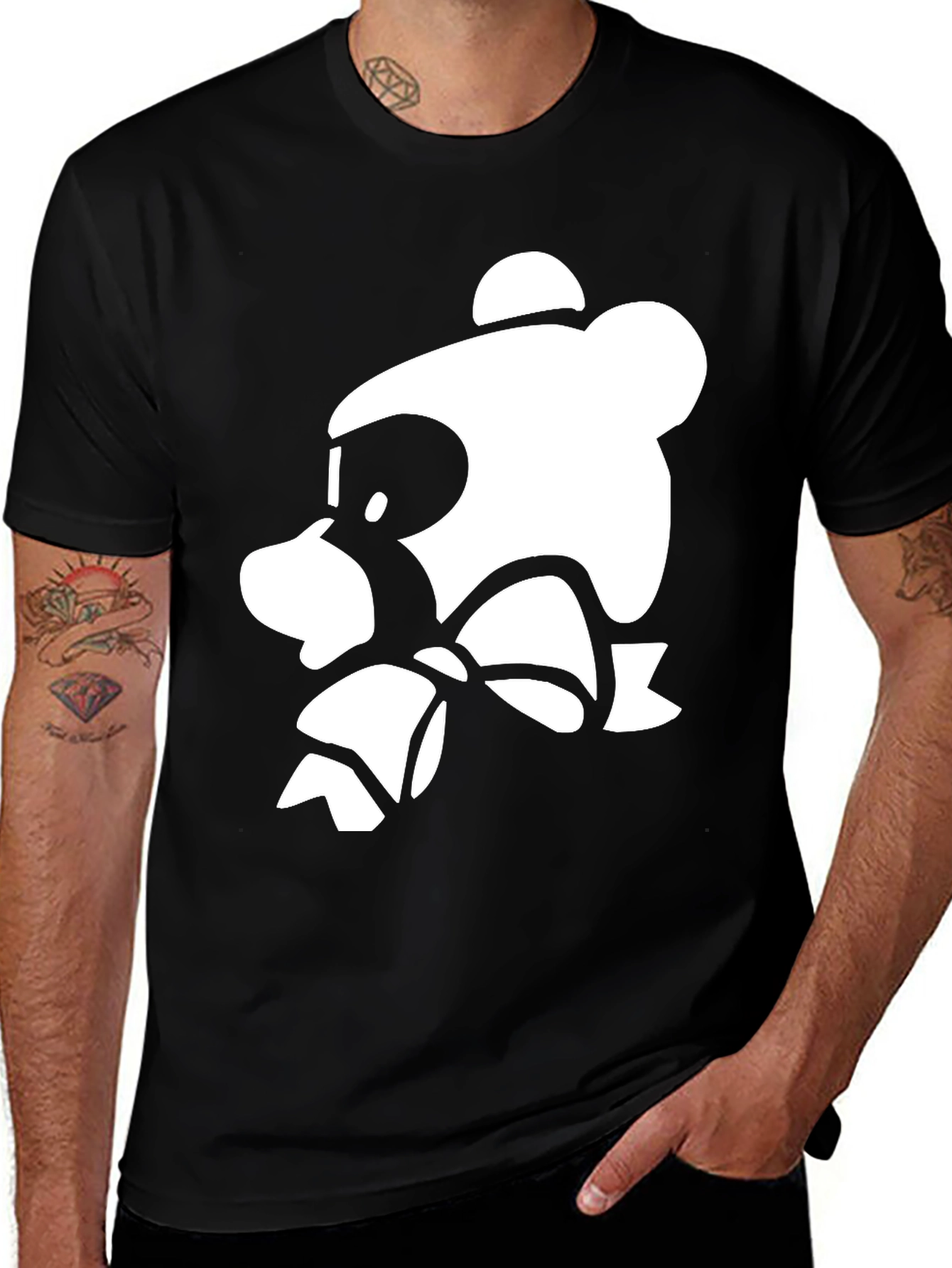 Variant 18 of Bear with Bowtie Black T-Shirt
