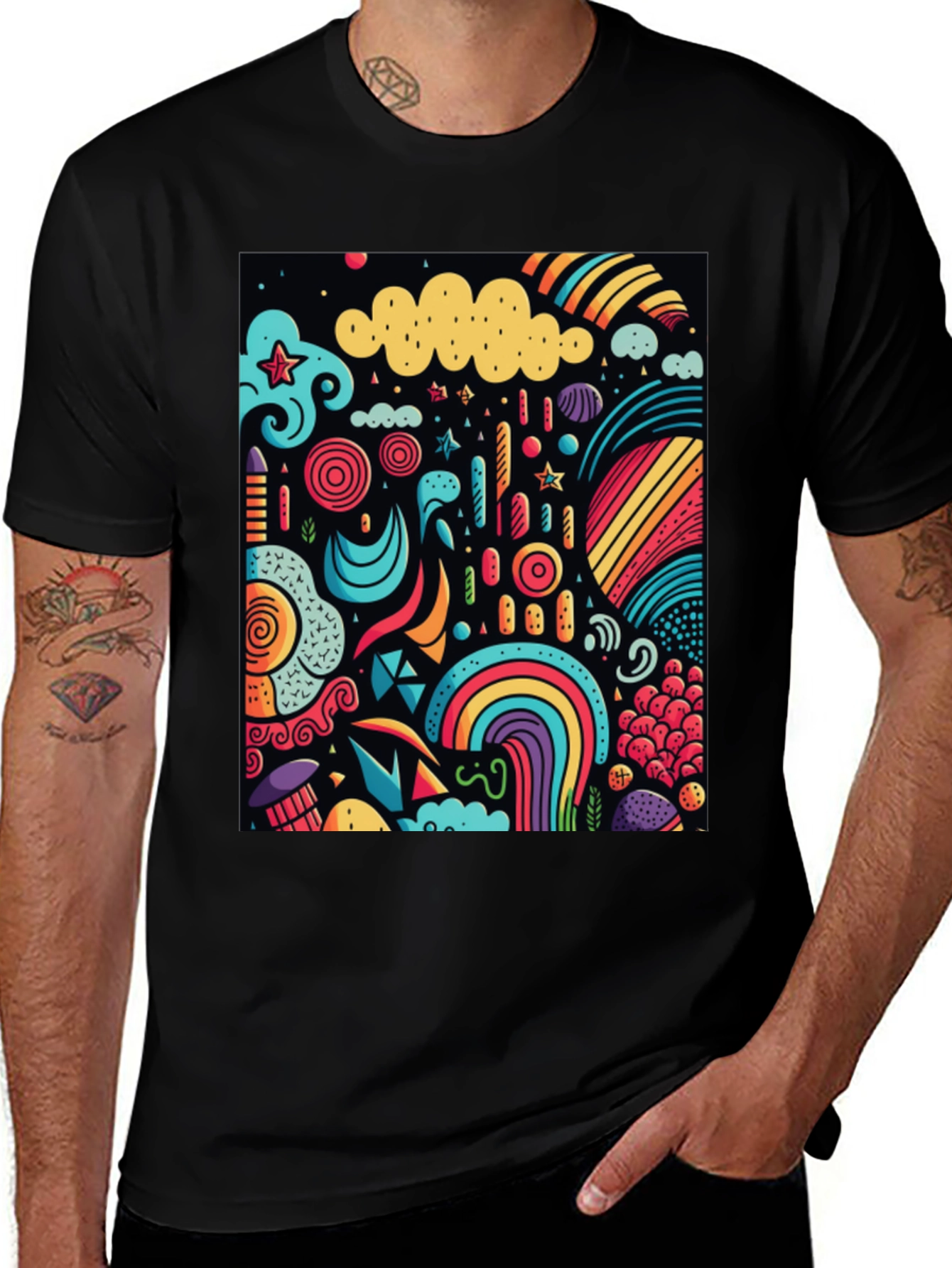 Variant 28 of Vibrant Doodle Art Graphic Tee