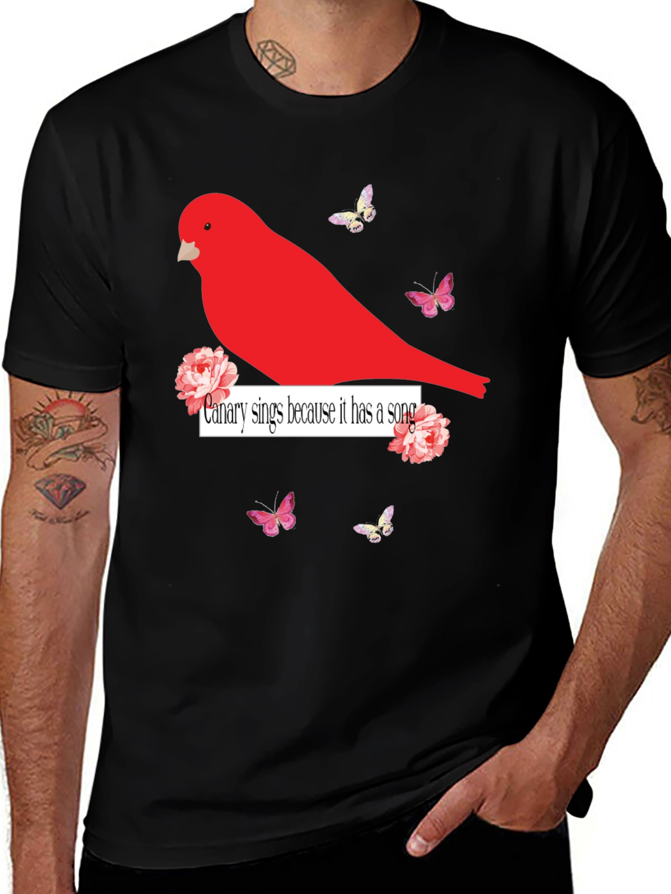 Canary Sings Graphic T-Shirt - Unique Design