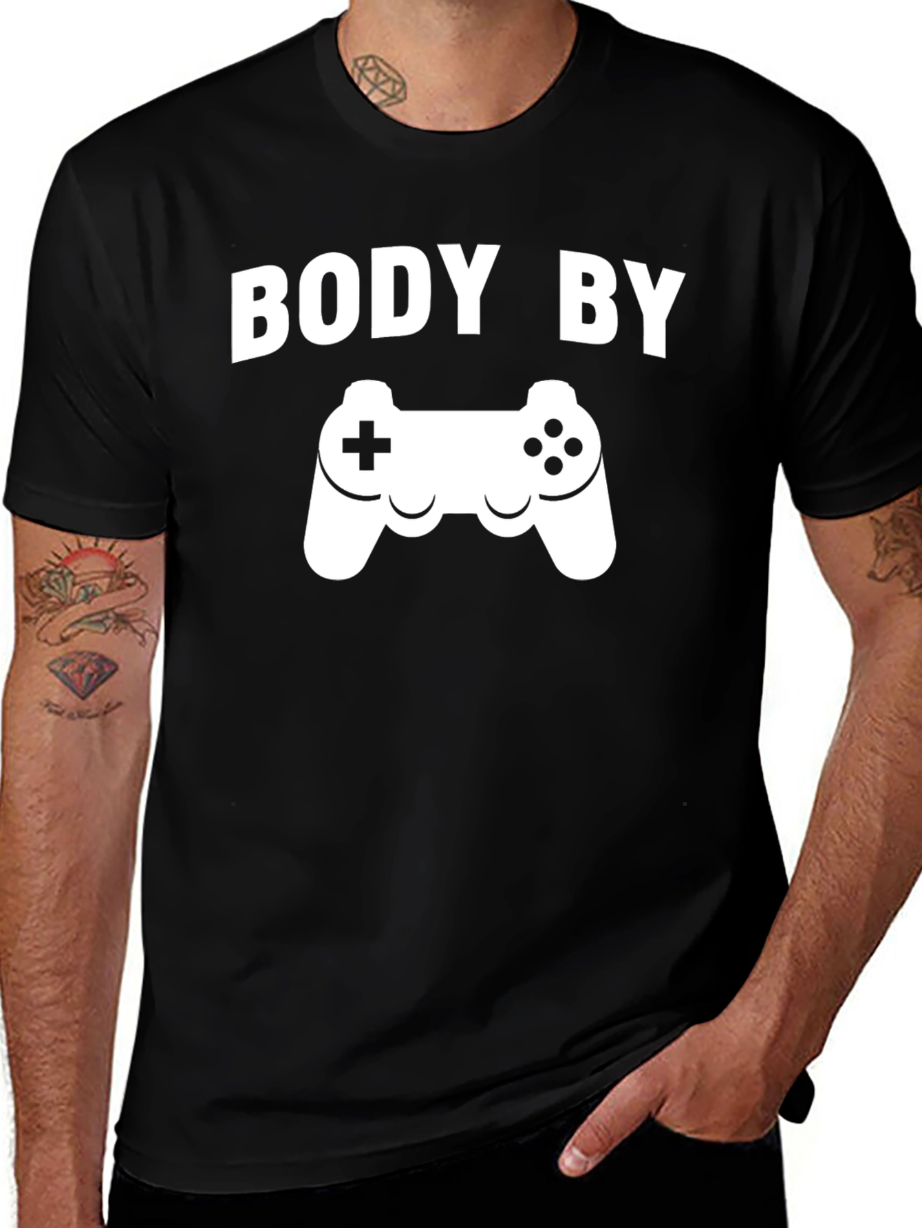 Variant 5 of Body By Gamer T-Shirt - Funny Gaming Tee