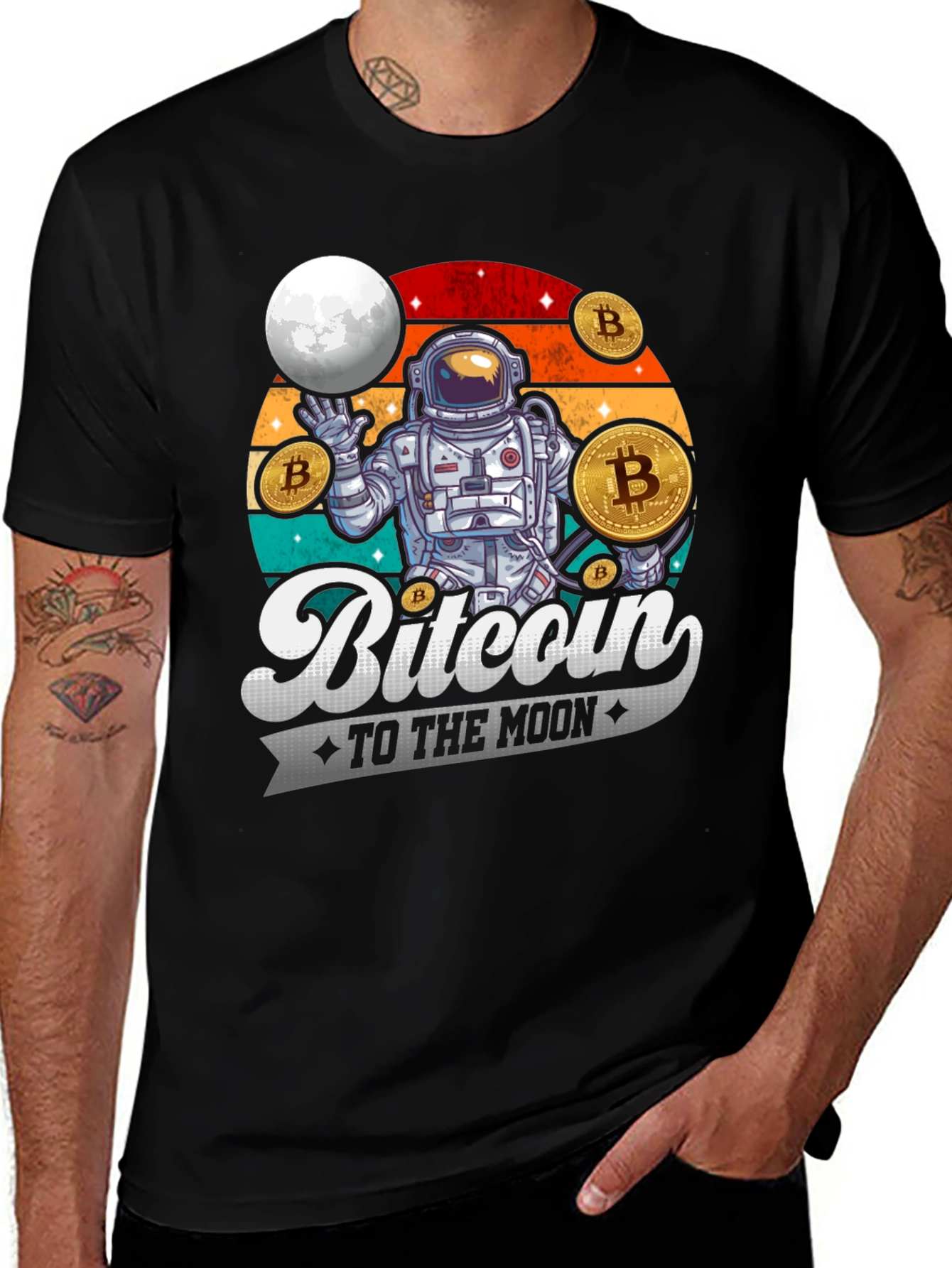 Bitcoin to the Moon Graphic T-Shirt