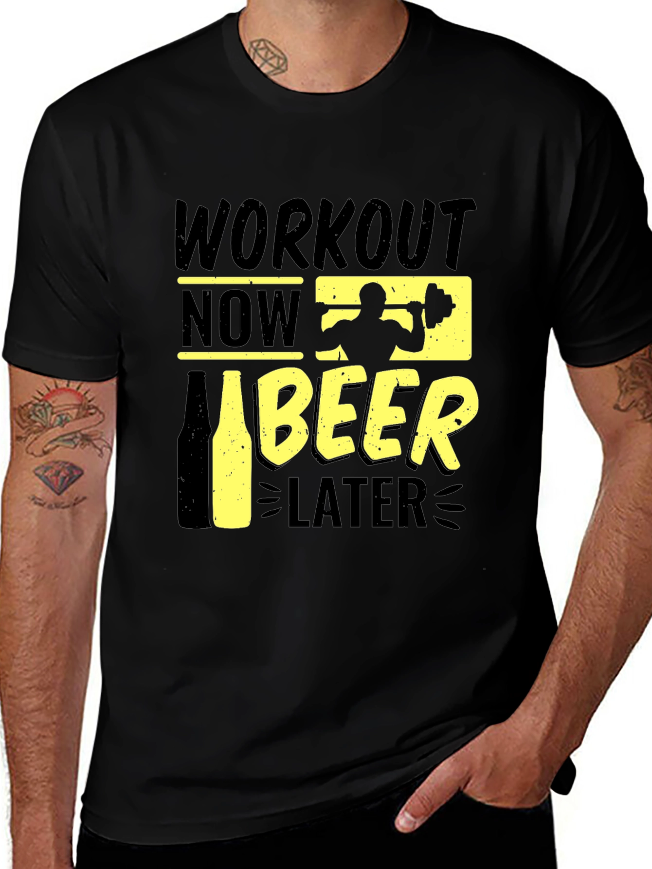 Workout Now Beer Later Graphic Tee