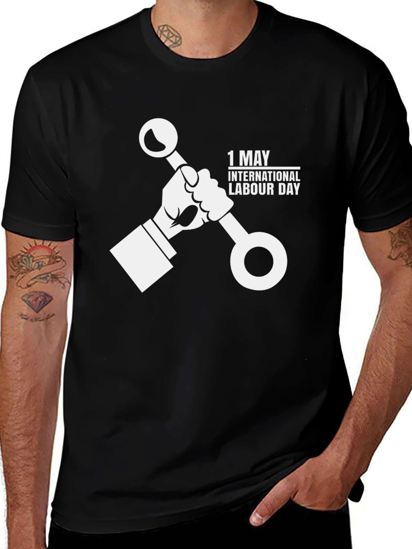 International Labour Day Black T-Shirt