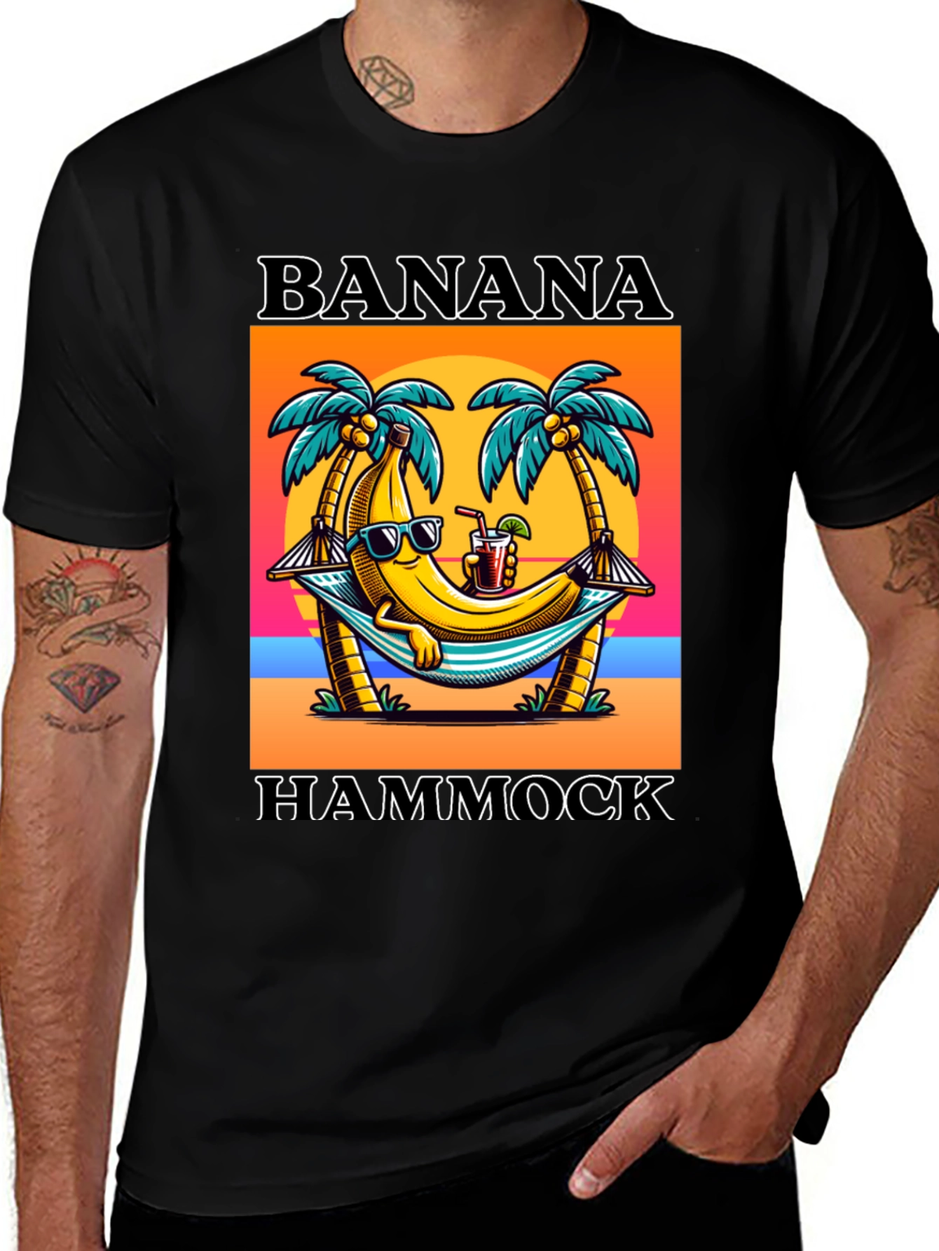 Variant 25 of Banana Hammock T-Shirt - Tropical Summer Vibes!