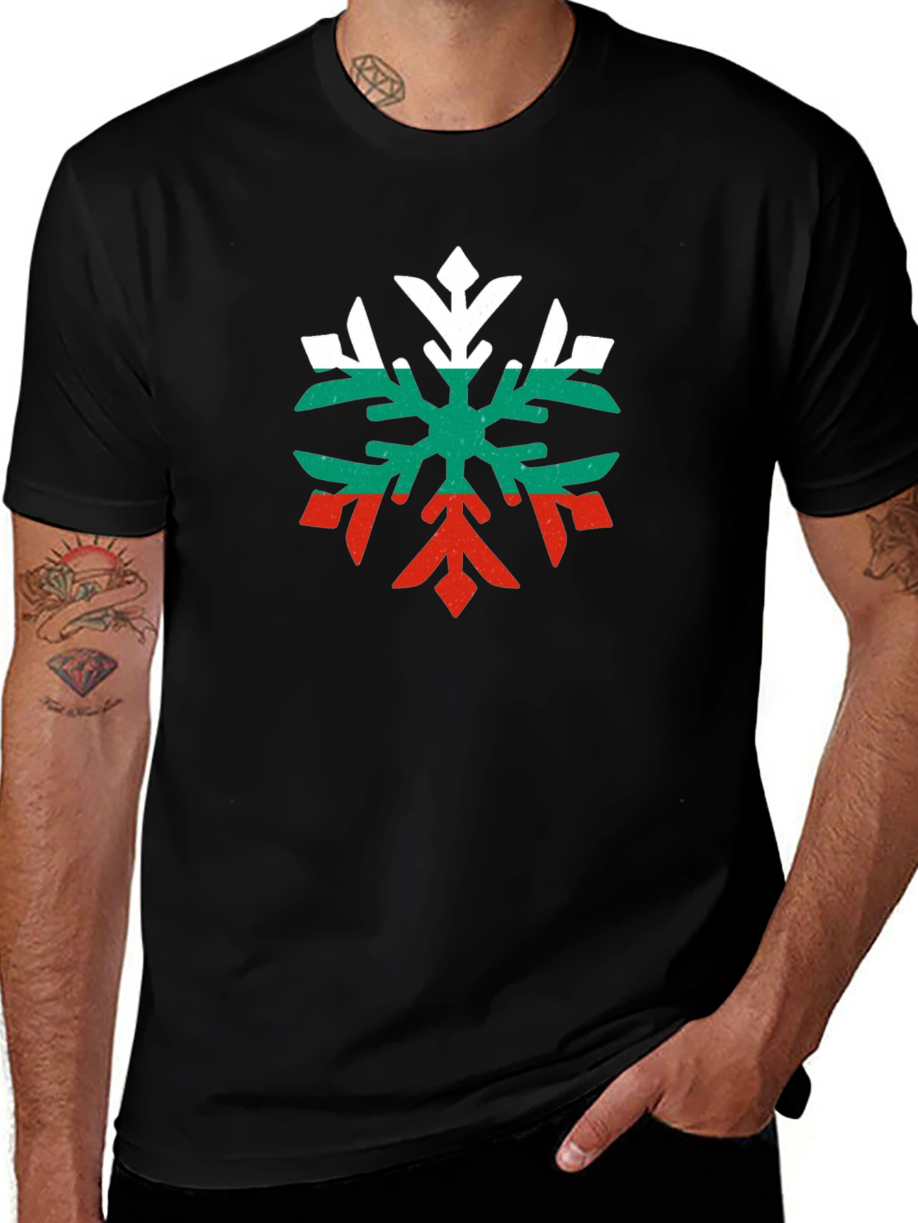 Bulgarian Flag Snowflake Graphic Tee