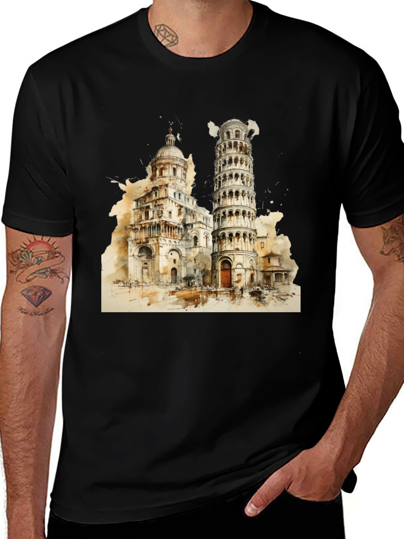 Pisa Tower Graphic Tee - Italy Landmark Shirt