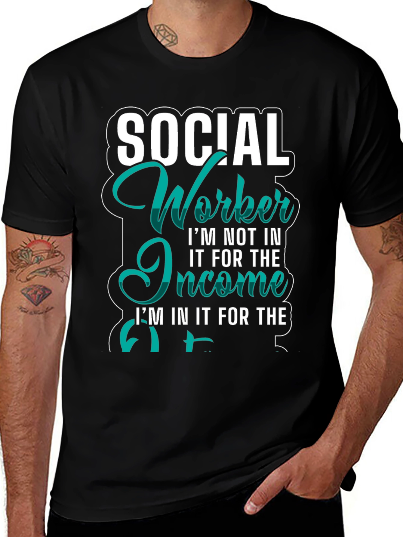 Variant 20 of Social Worker Motivational Graphic Tee - Black Cotton Blend