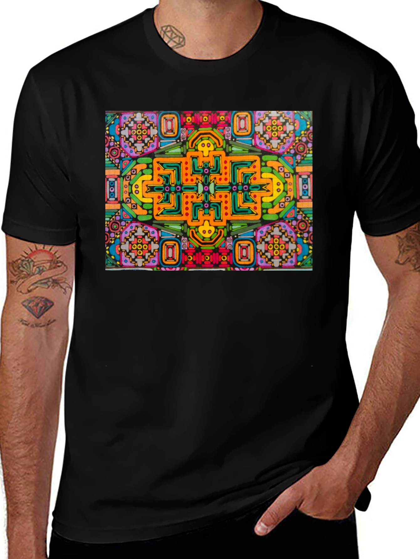 Variant 29 of Abstract Graphic Tee - Bold Colorful Design