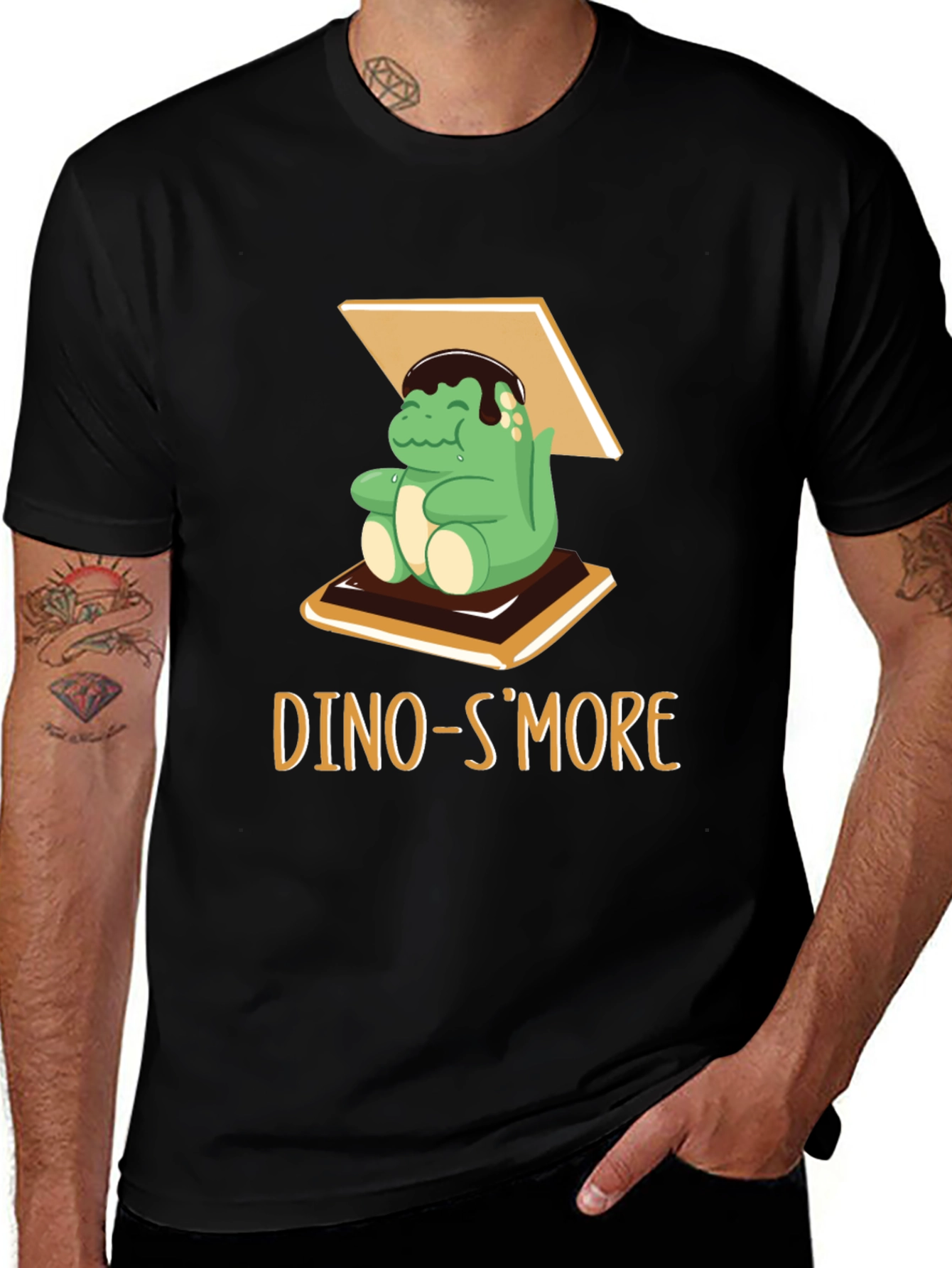 Variant 4 of Dino S'more Graphic T-Shirt - Sweet Treat Tee