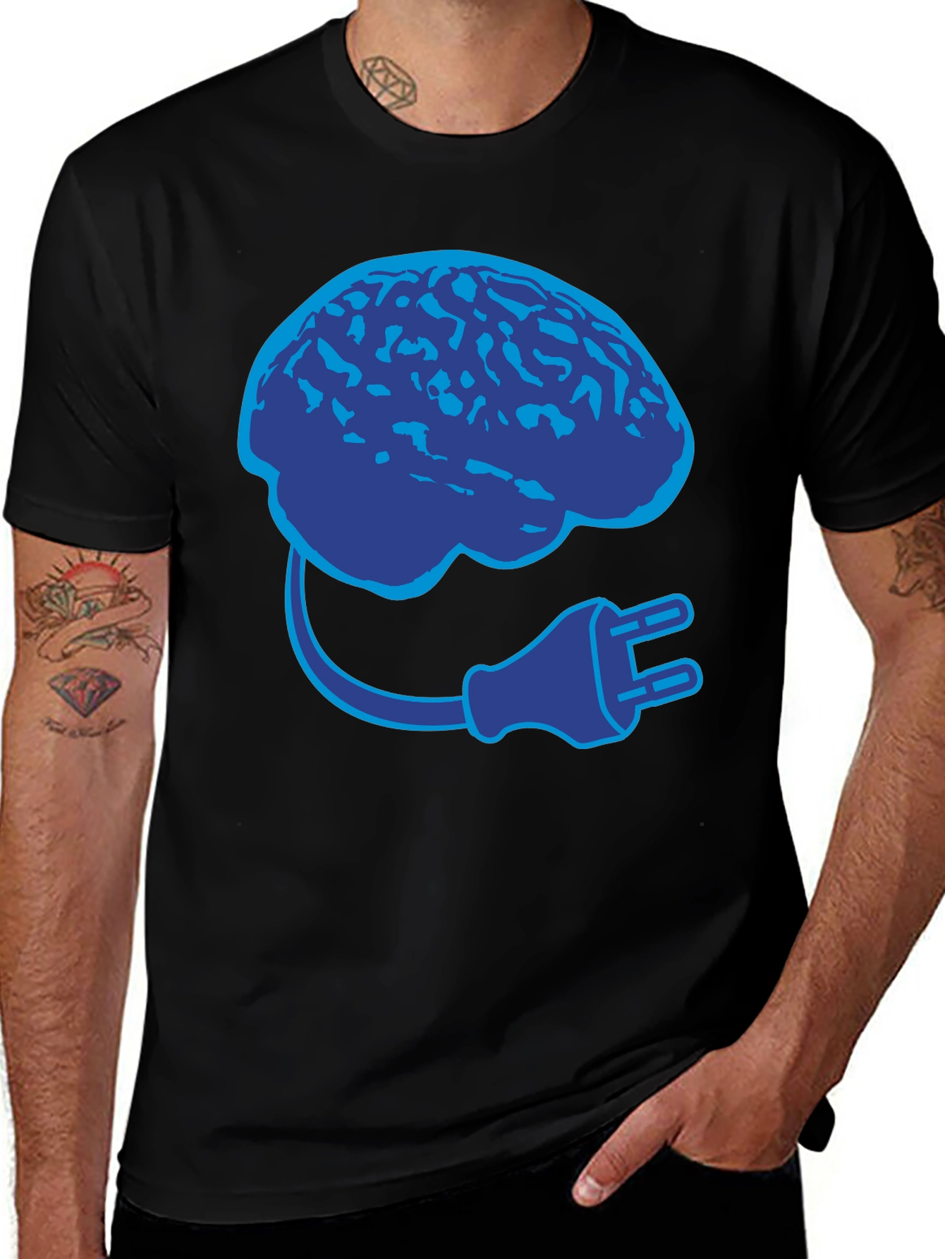 Variant 19 of Brain Power T-Shirt - Plug Into Genius!