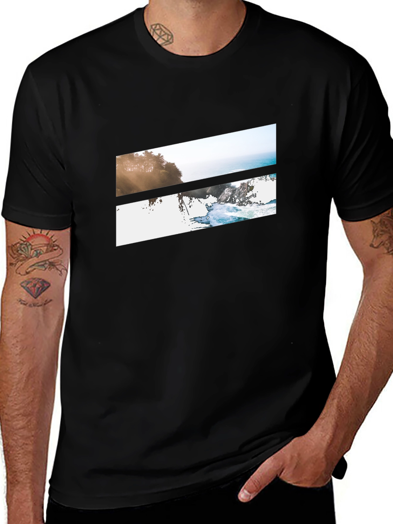 Variant 15 of Ocean Vista Graphic Tee - Black