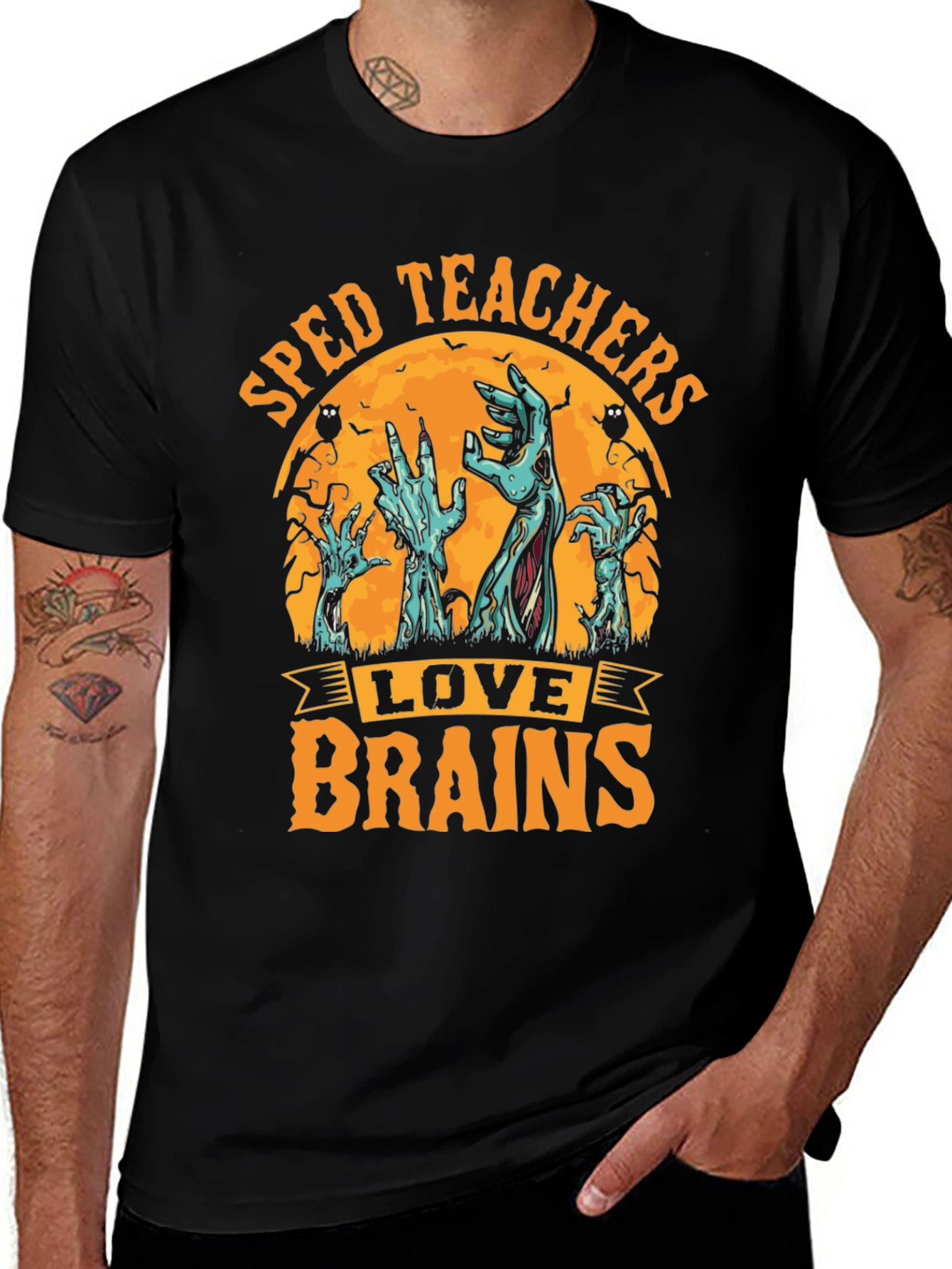 SPED Teachers Love Brains Halloween T-Shirt
