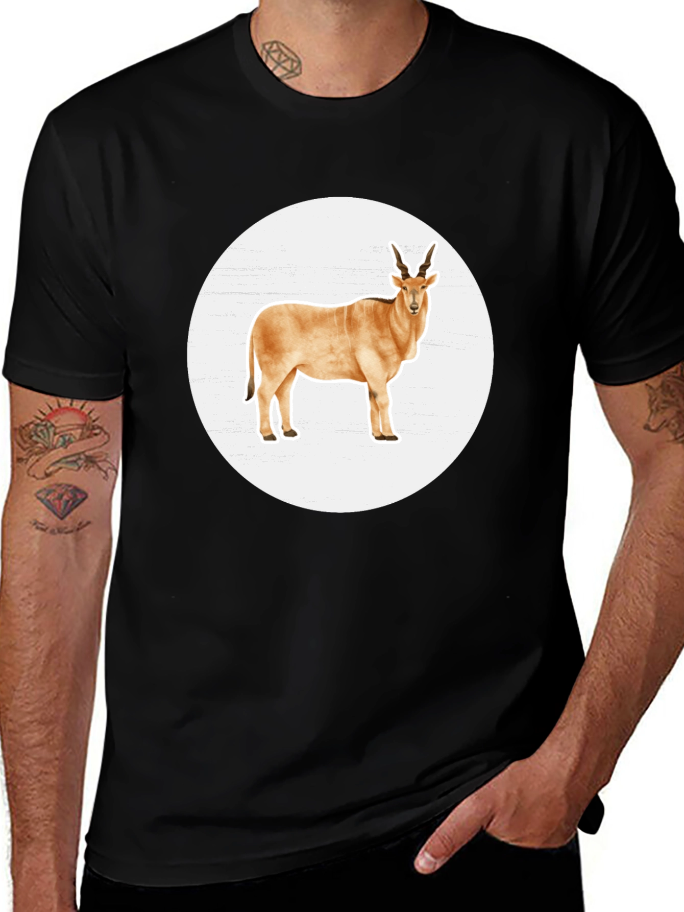 Variant 4 of Antelope Graphic T-Shirt - Stylish Animal Print Tee