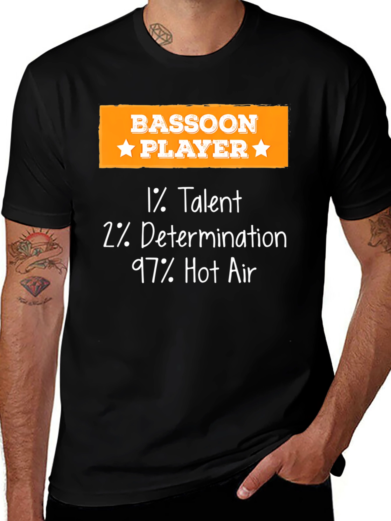 Variant 25 of Bassoon Player Funny T-Shirt - 1% Talent, 2% Determination