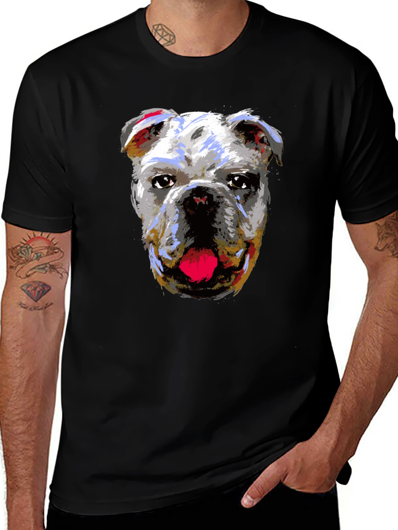 Variant 25 of Bulldog Graphic Print Black T-Shirt