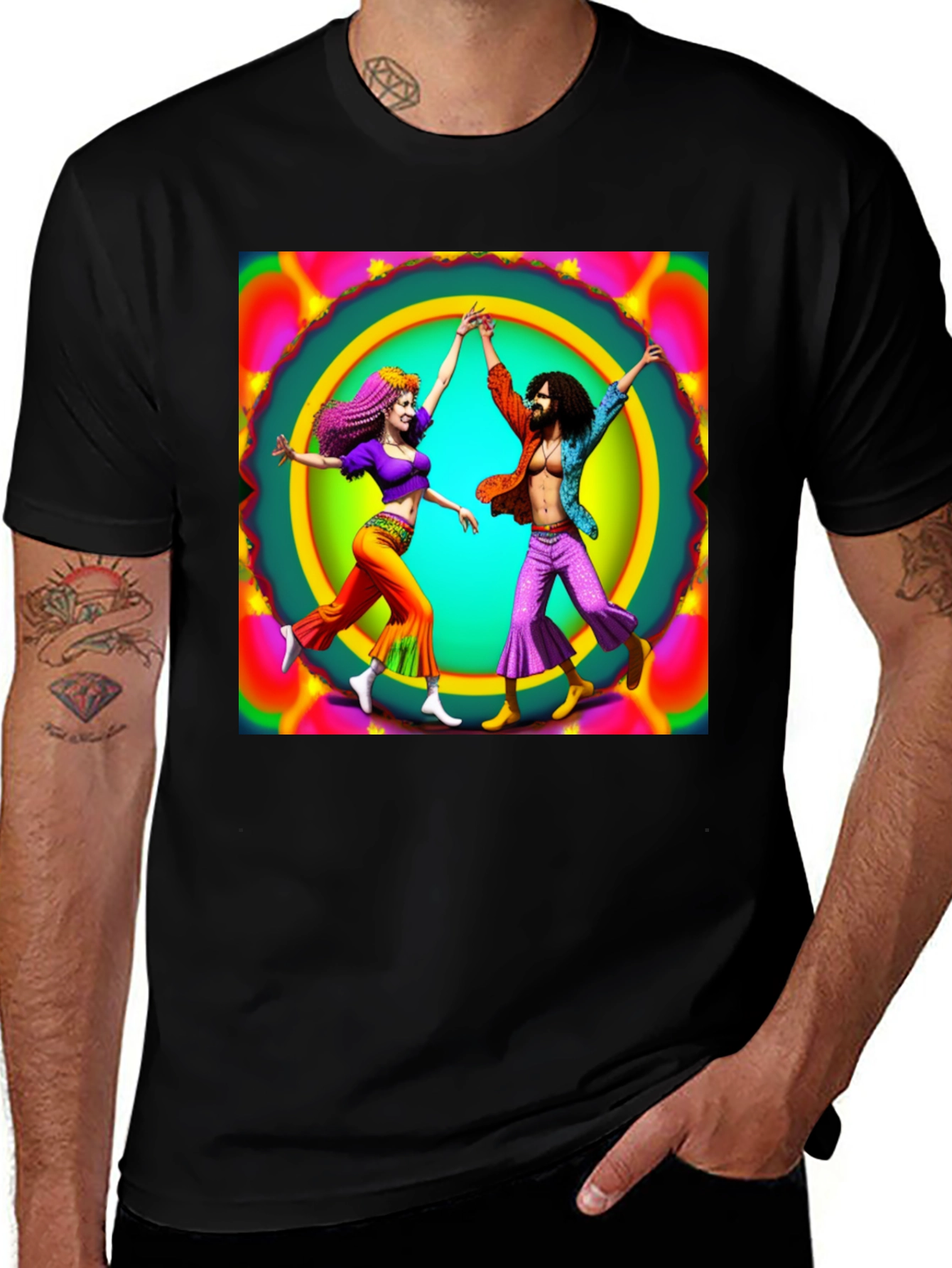 Groovy Hippie Dance Graphic Tee