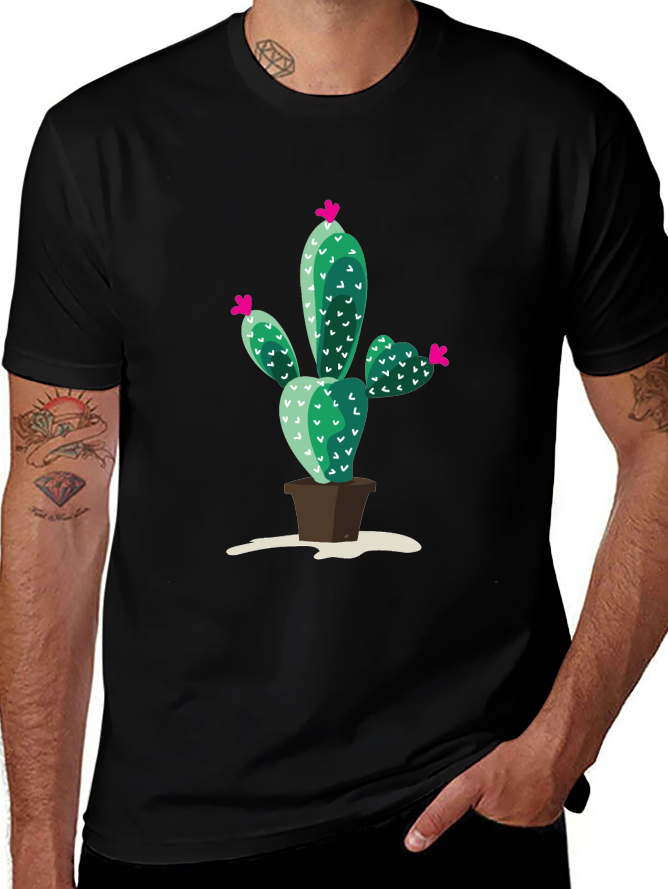Cactus Print T-Shirt - Modern Style