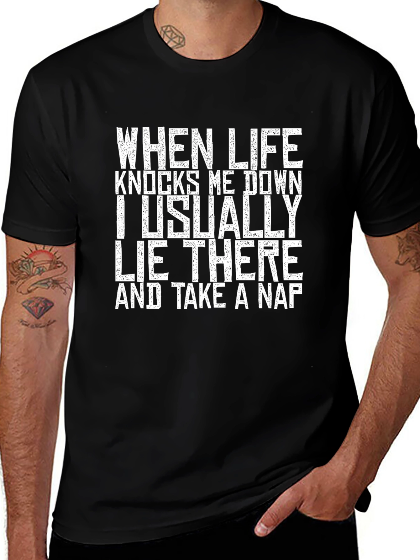 Variant 9 of Funny Nap T-Shirt - When Life Knocks Me Down