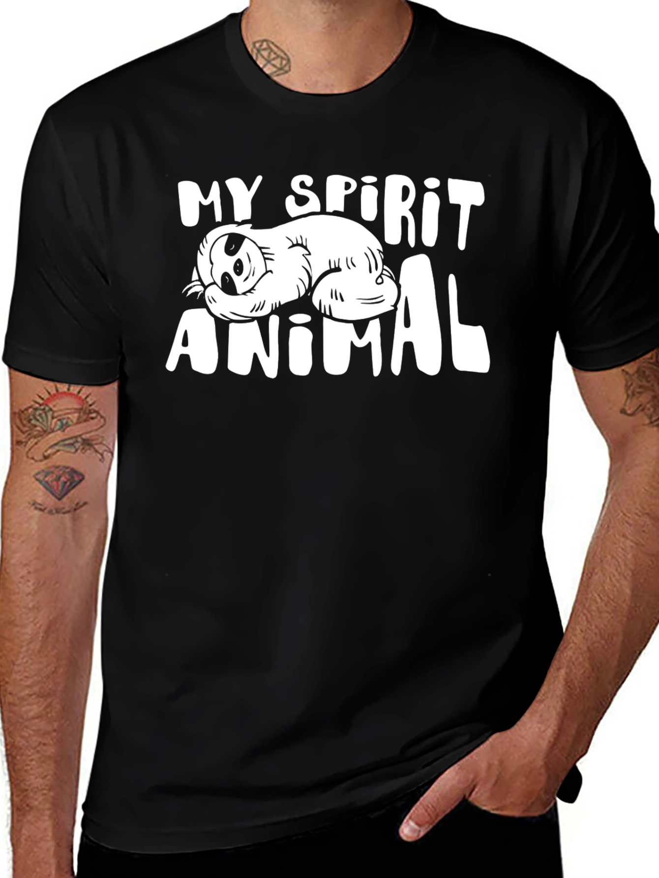 Variant 7 of My Spirit Animal Sloth Black T-Shirt