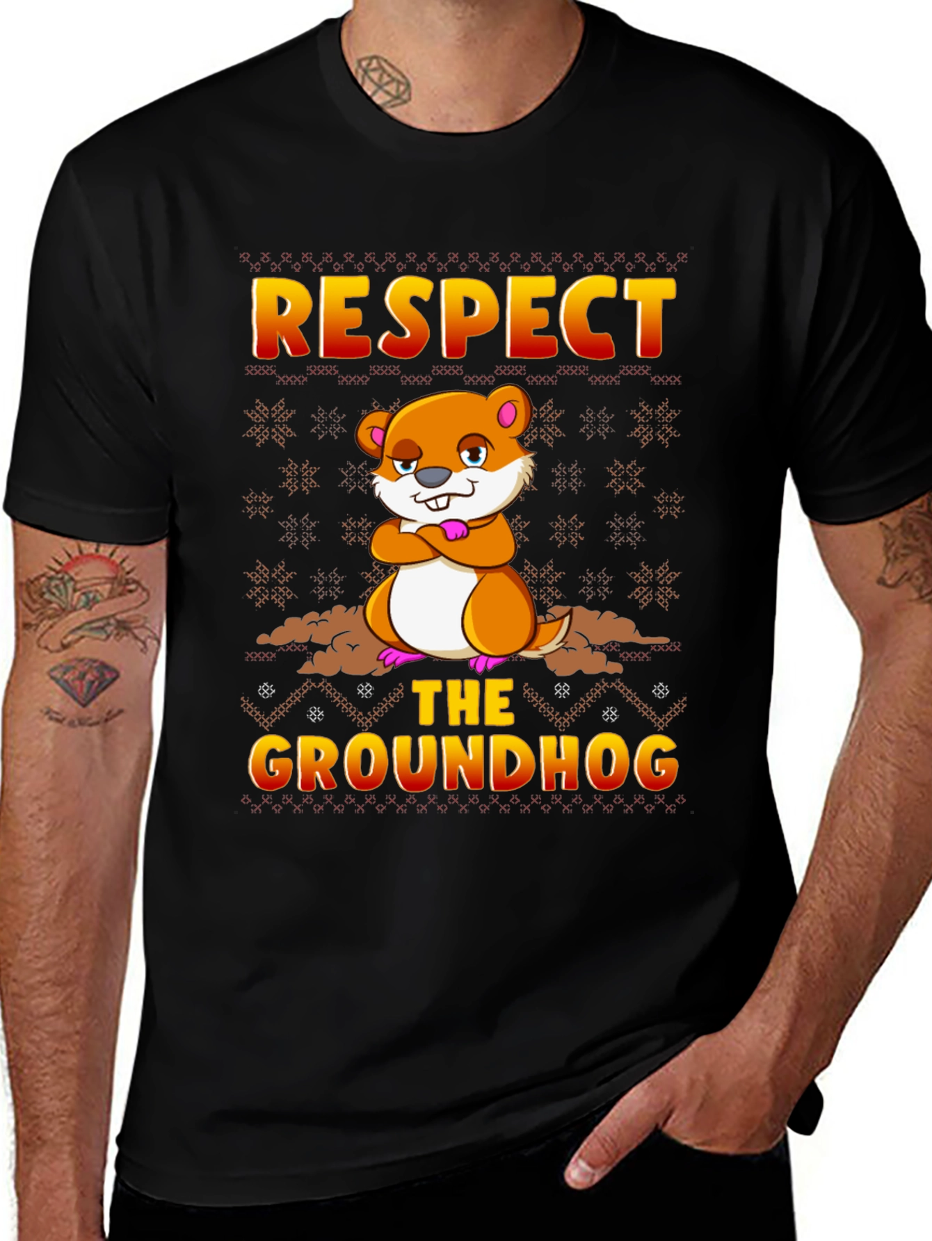 Variant 19 of Respect the Groundhog T-Shirt Funny Groundhog Day Tee